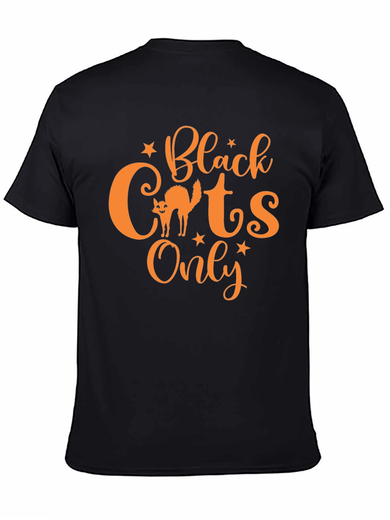Black Black Cats Only T-Shirt - Halloween Tee view 4