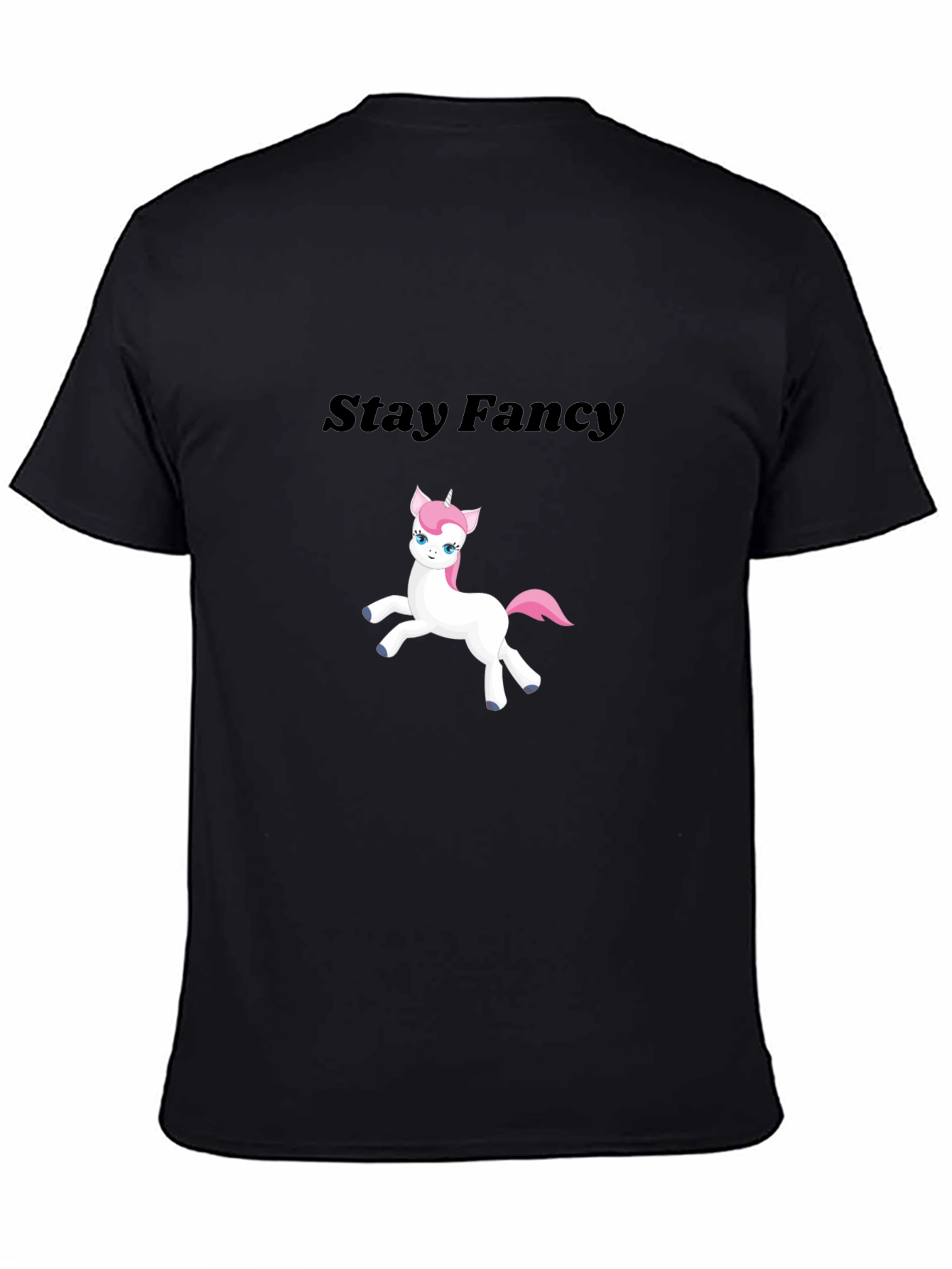 Black Stay Fancy Unicorn Graphic T-Shirt view 4