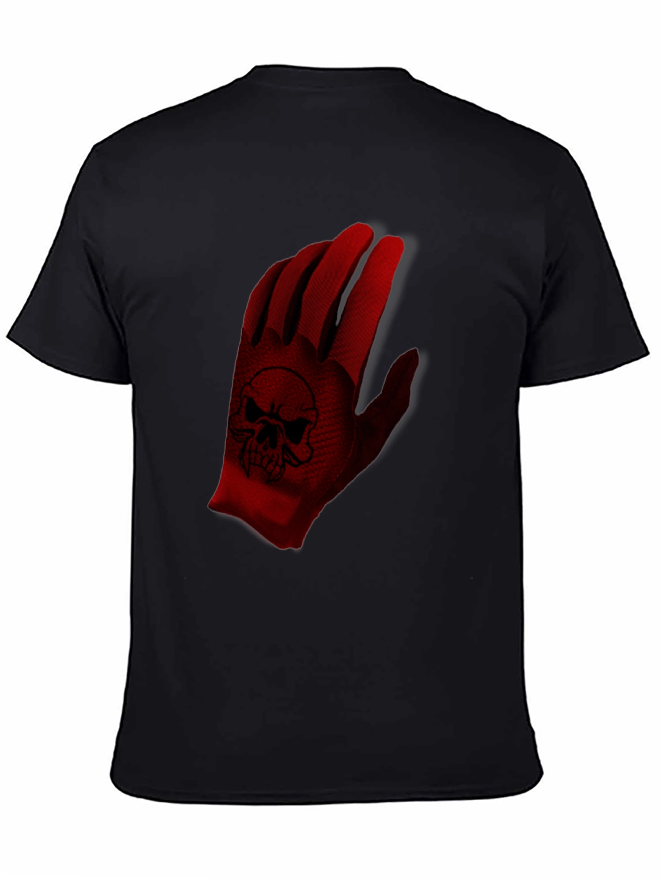 Black Skull Glove Graphic T-Shirt view 4
