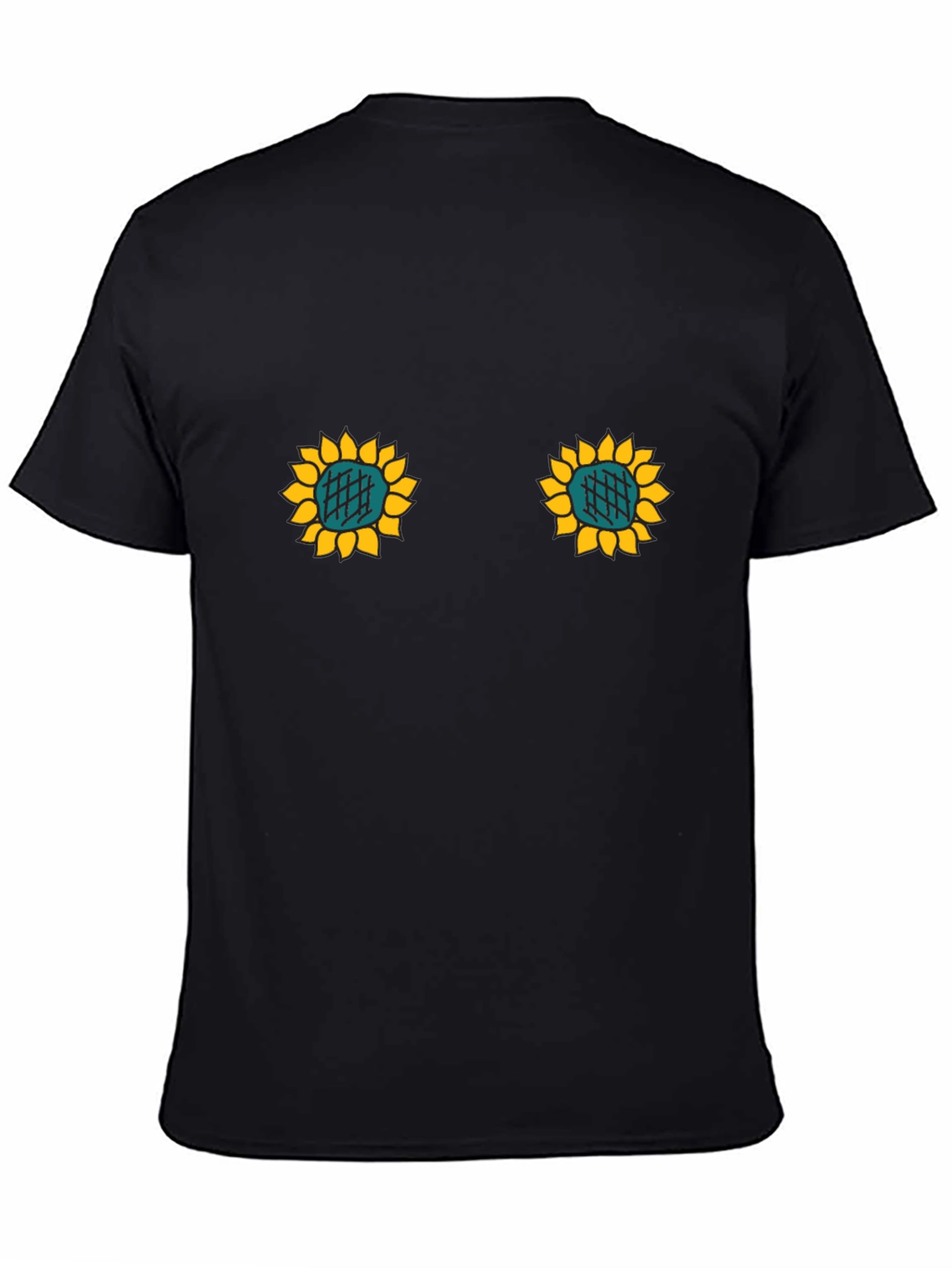 Black Sunflower T-Shirt - Funny Novelty Tee view 4