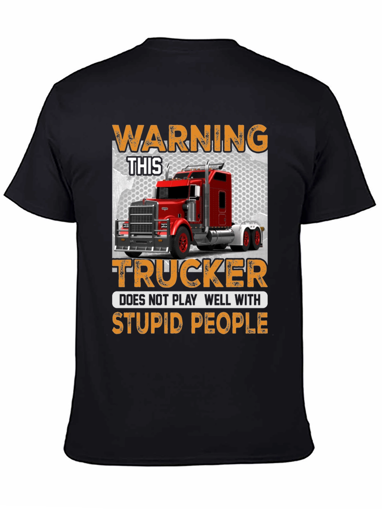 Warning Trucker Graphic Tee - 4