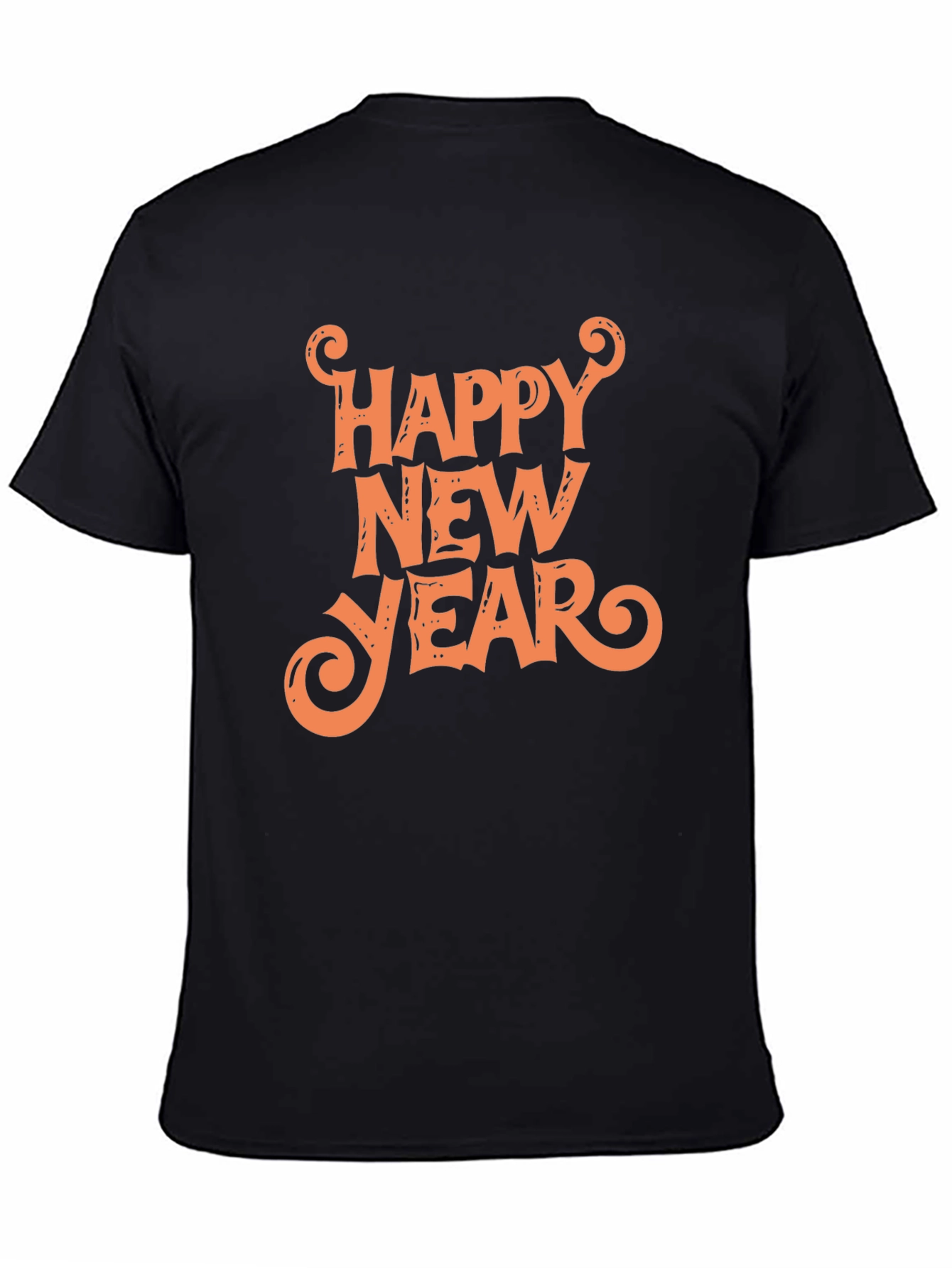 Black Happy New Year Graphic Tee - Black Unisex T-Shirt view 4
