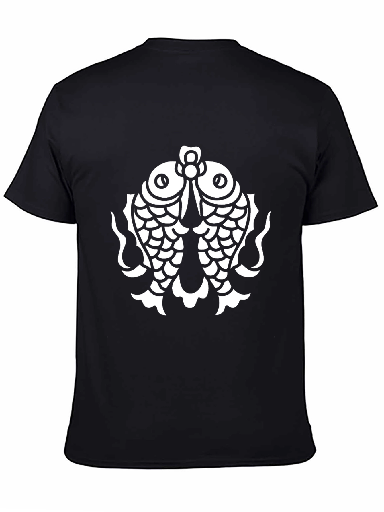 Black Koi Fish Graphic Tee - Black Cotton Blend view 4