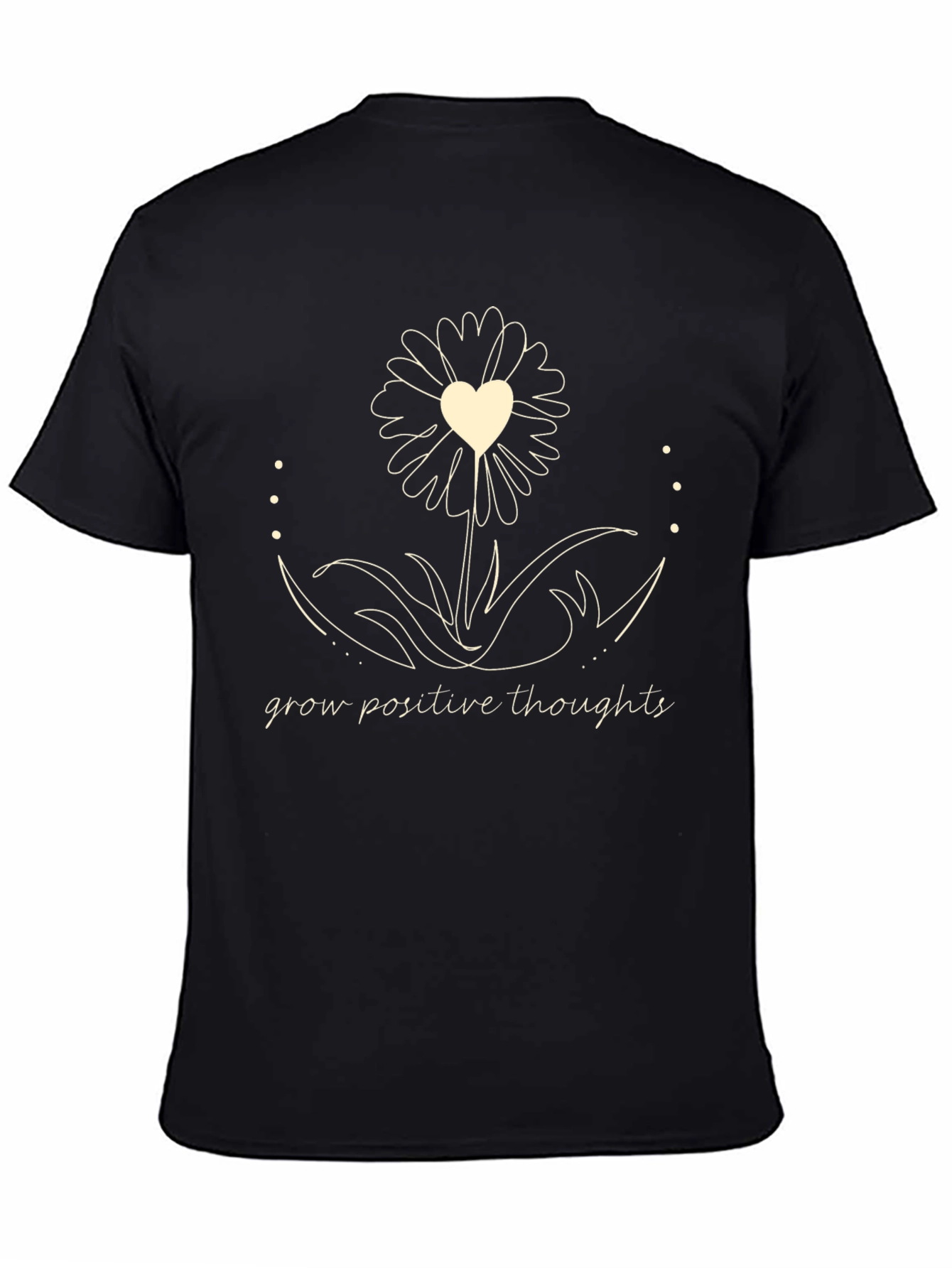 Black Grow Positive Thoughts T-Shirt view 4