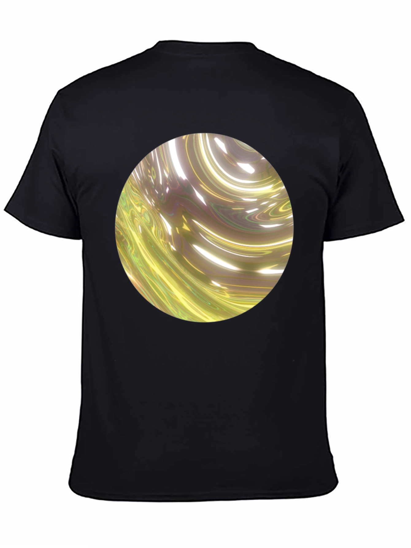 Black Abstract Swirl Graphic Black T-Shirt view 4