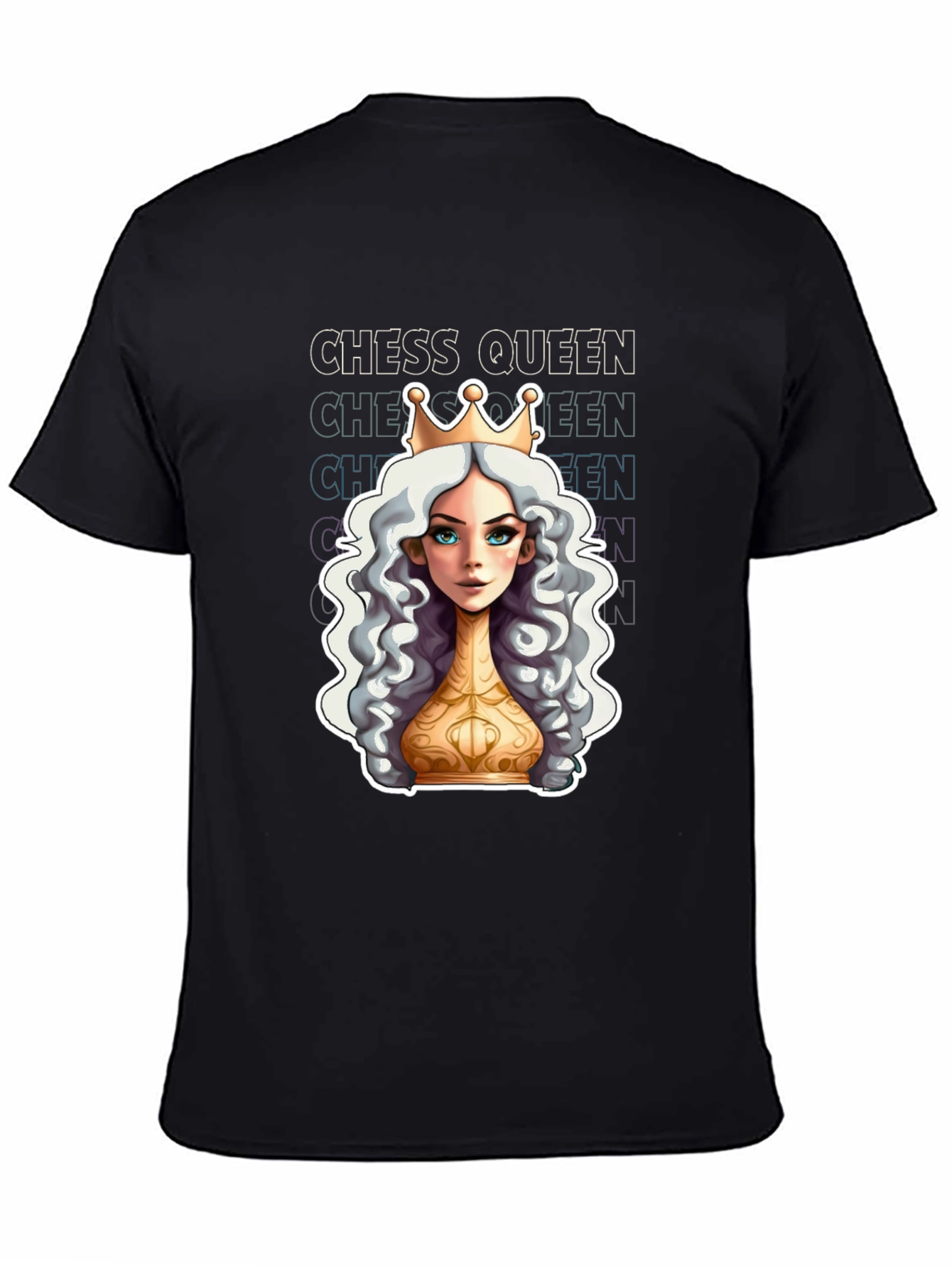 Black Chess Queen Graphic Tee - Stylish Unisex T-Shirt view 4