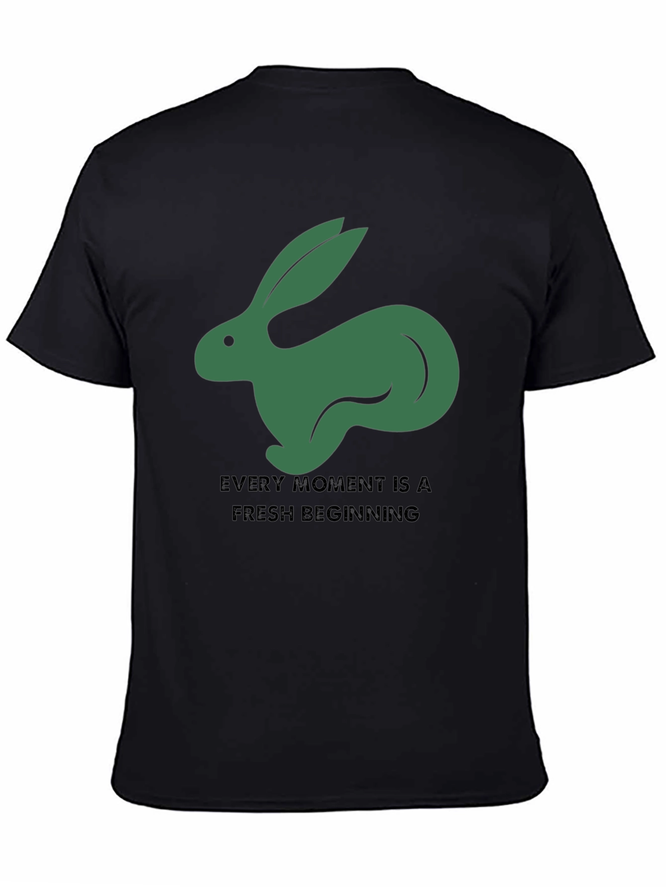 Black Hare Graphic Tee: Fresh Beginning T-Shirt view 4