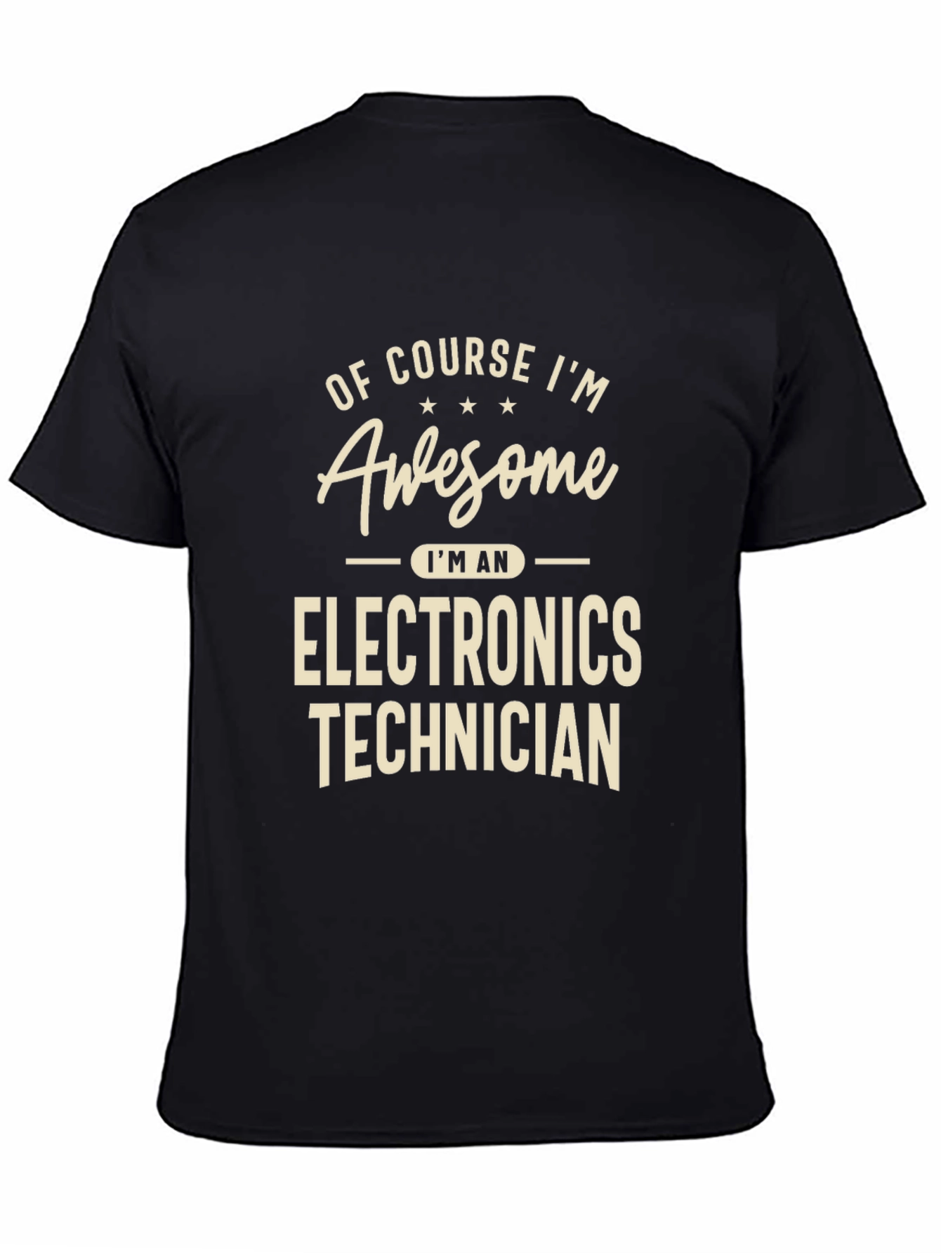 Black Awesome Electronics Technician T-Shirt view 4