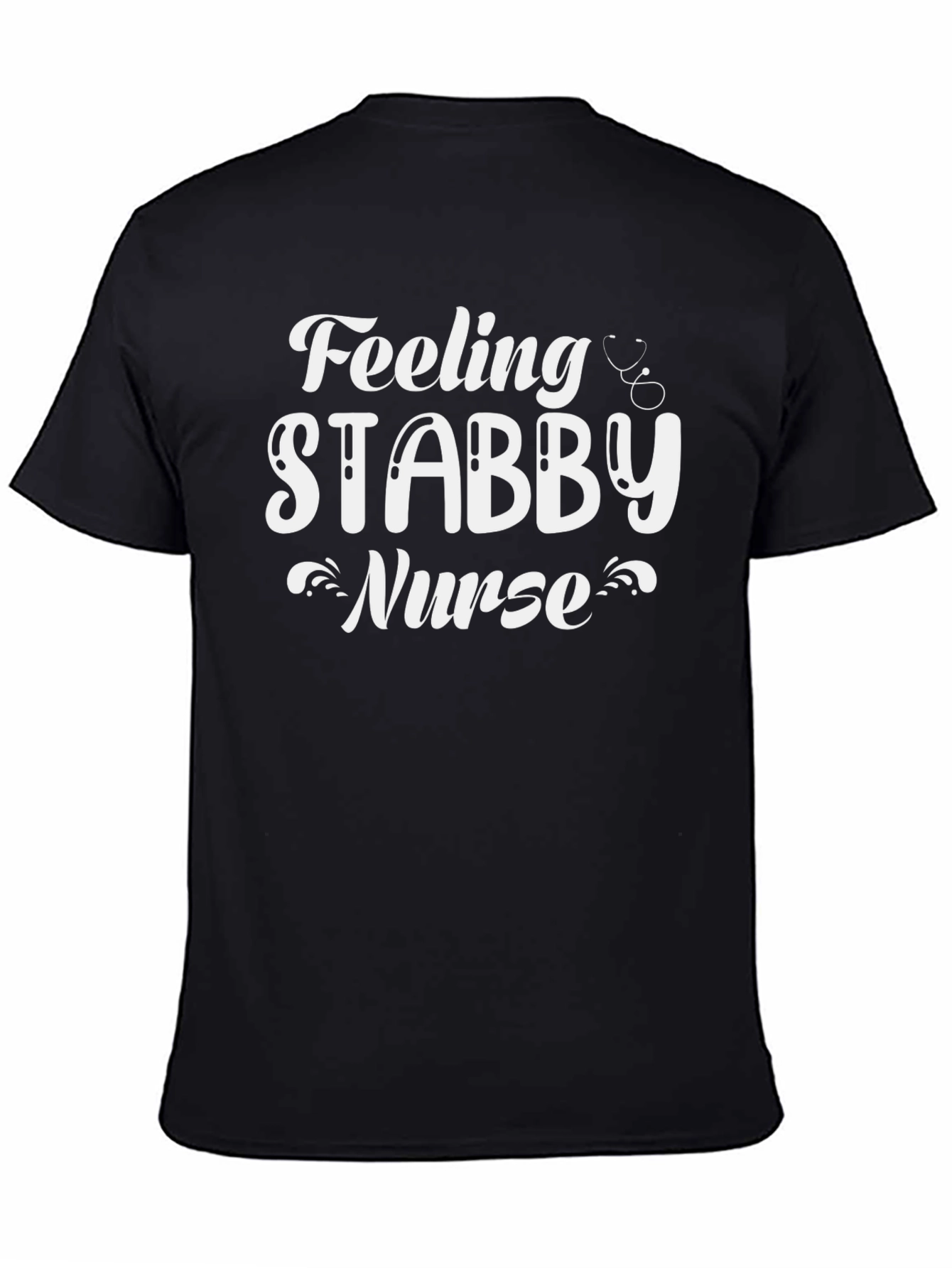 Black Feeling Stabby Nurse Graphic T-Shirt view 4
