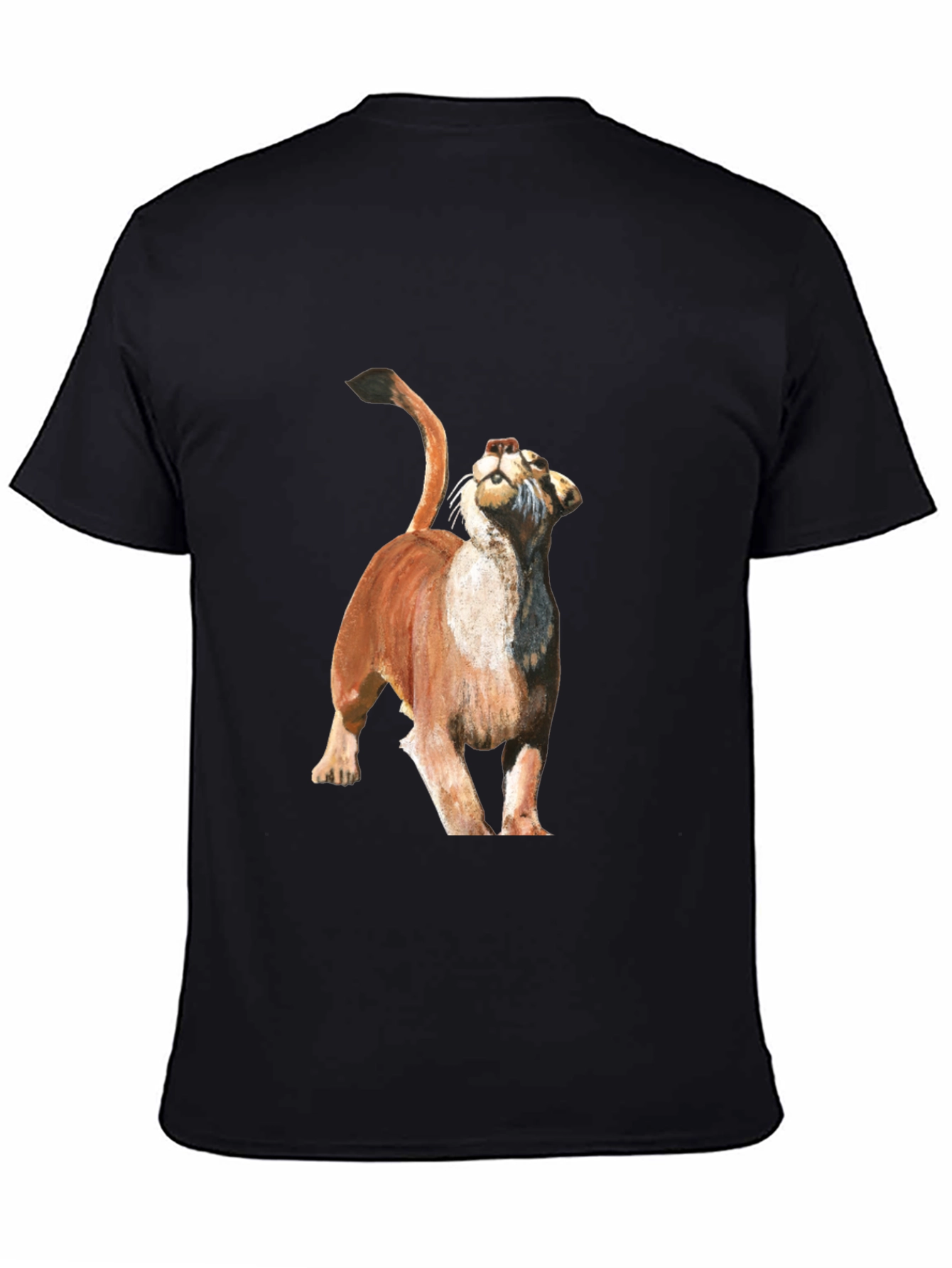 Black Mountain Lion Graphic Tee - Black Cotton Blend view 4