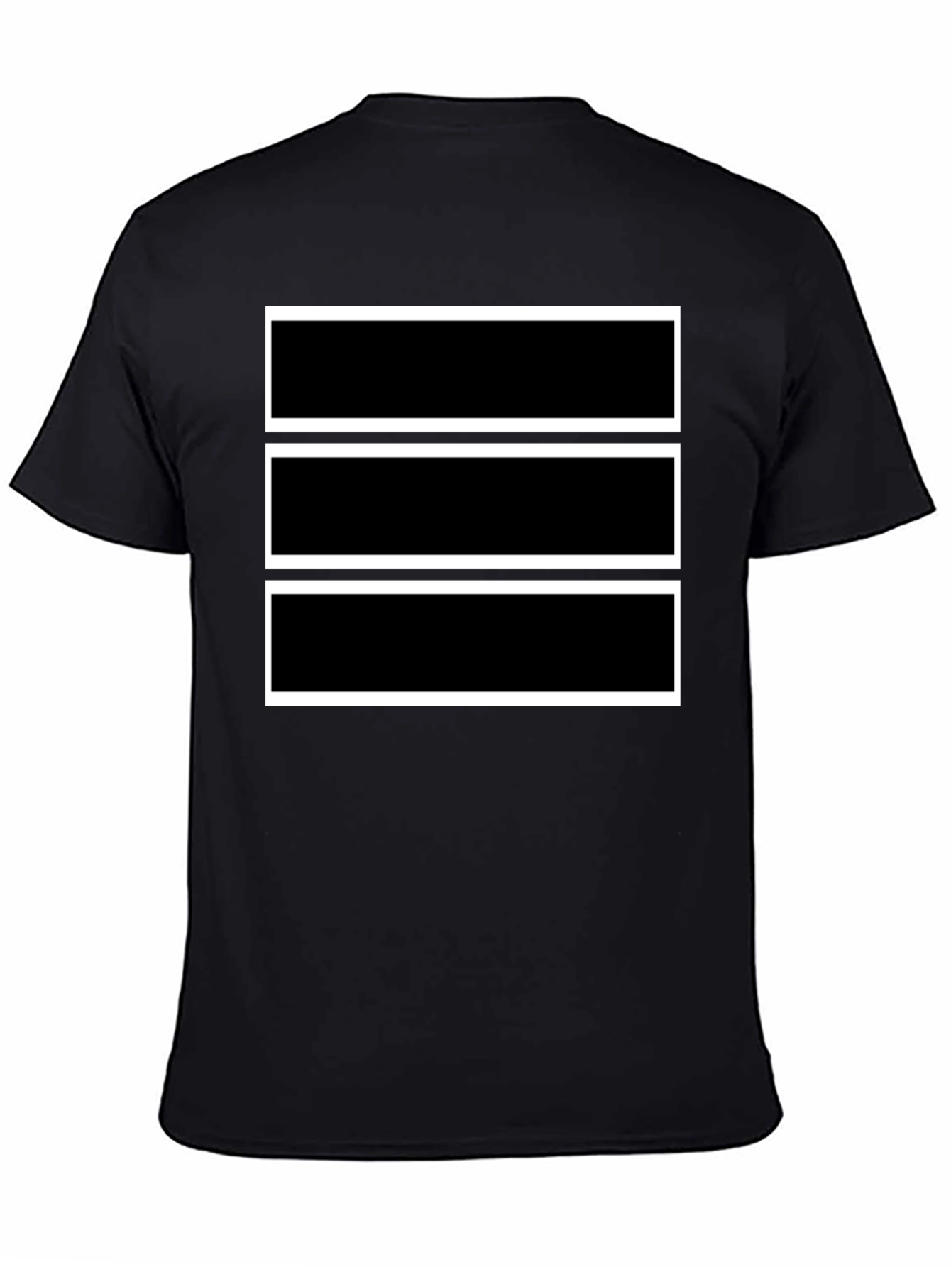 Black Black Tee with Bold Rectangular Design view 4