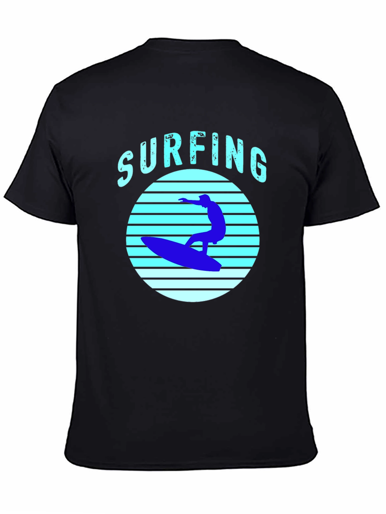 Black Surfing T-Shirt - Black Surf Graphic Tee view 4