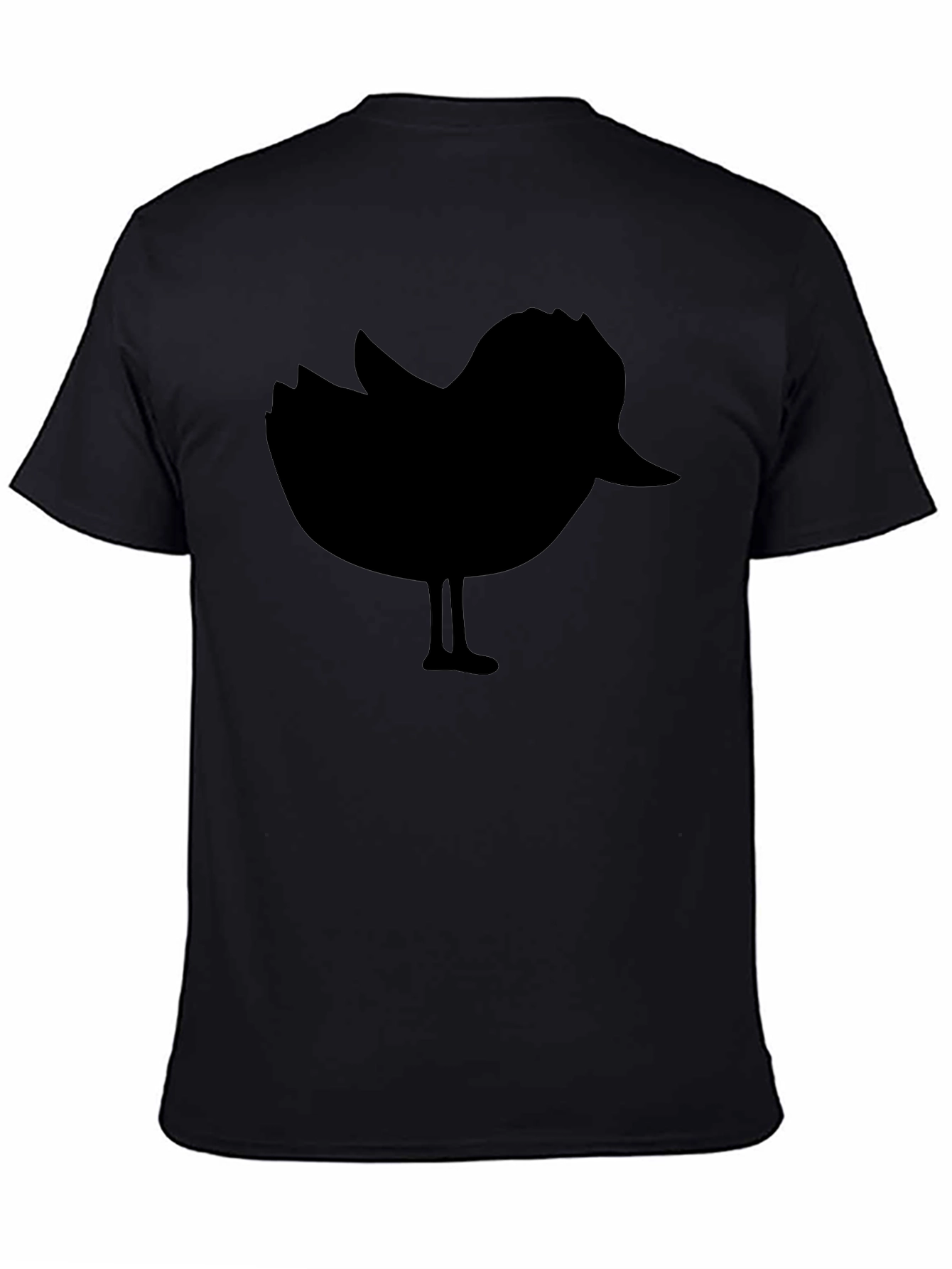 Black Black T-Shirt with Silhouette Bird Design view 4