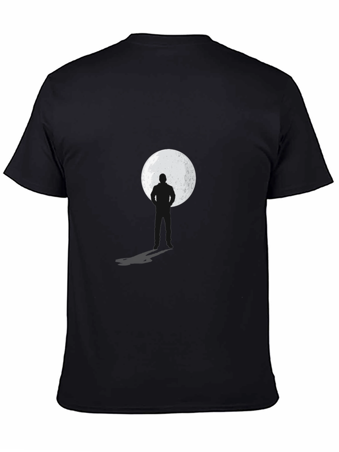 Black Silhouette Moon Graphic Black T-Shirt view 4