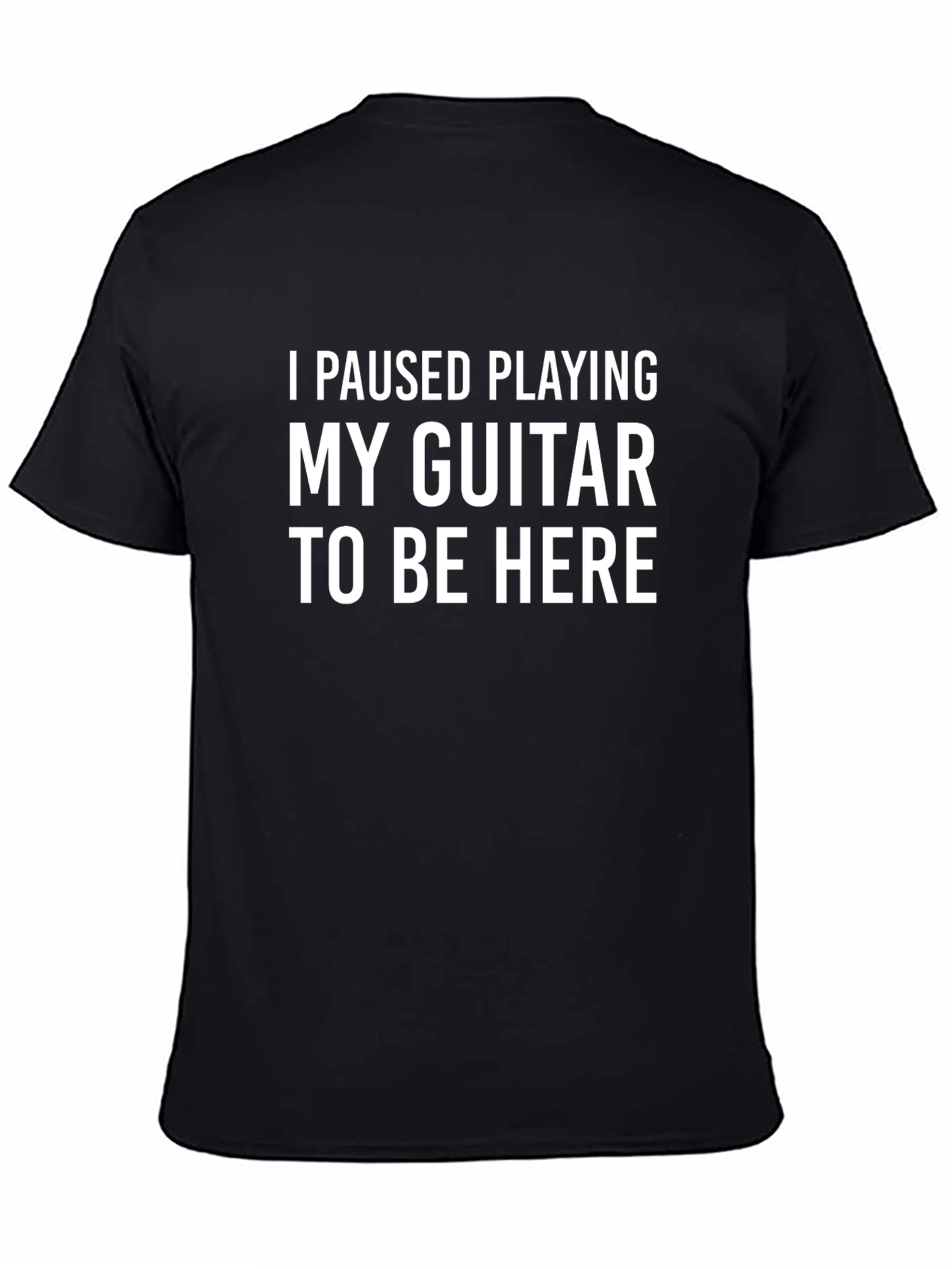 Black Guitarist Humor T-Shirt: I Paused Playing view 4