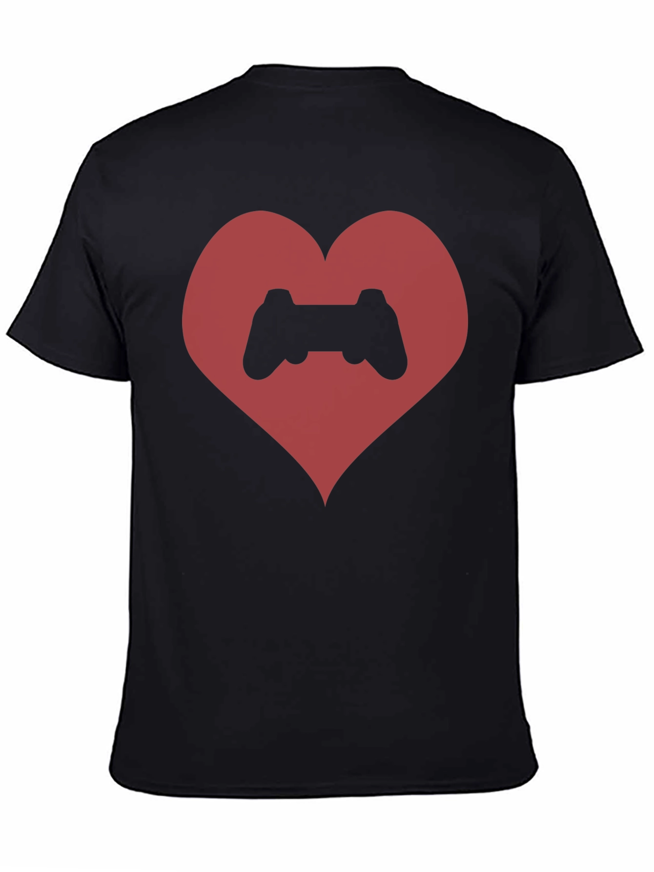 Black Gamer Heart T-Shirt - Love Gaming Tee view 4