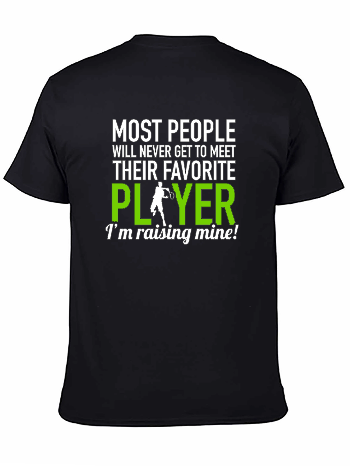 Black Tennis Player T-Shirt: Raising My Favorite! view 4