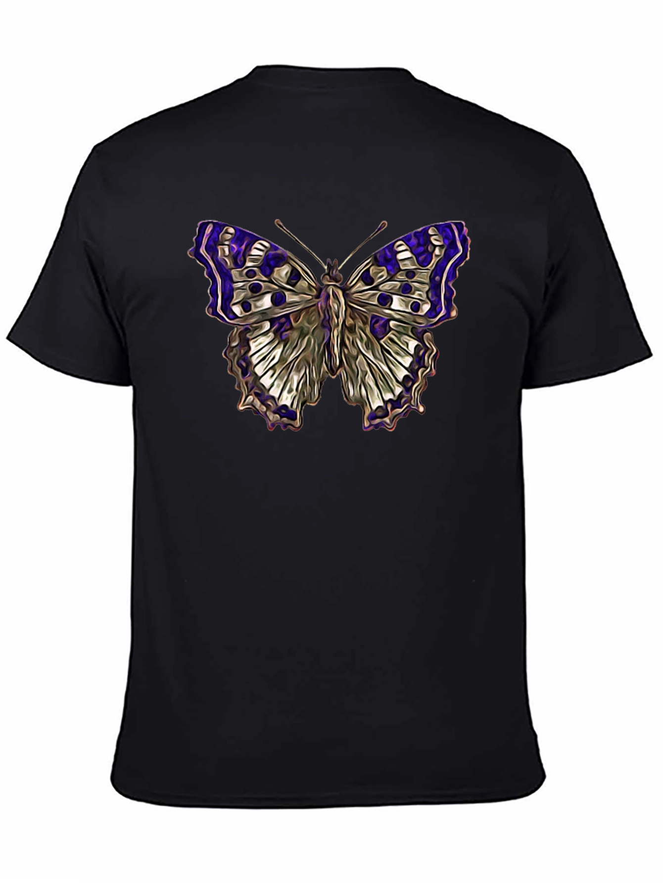 Butterfly Graphic Black T-Shirt for Men - 4