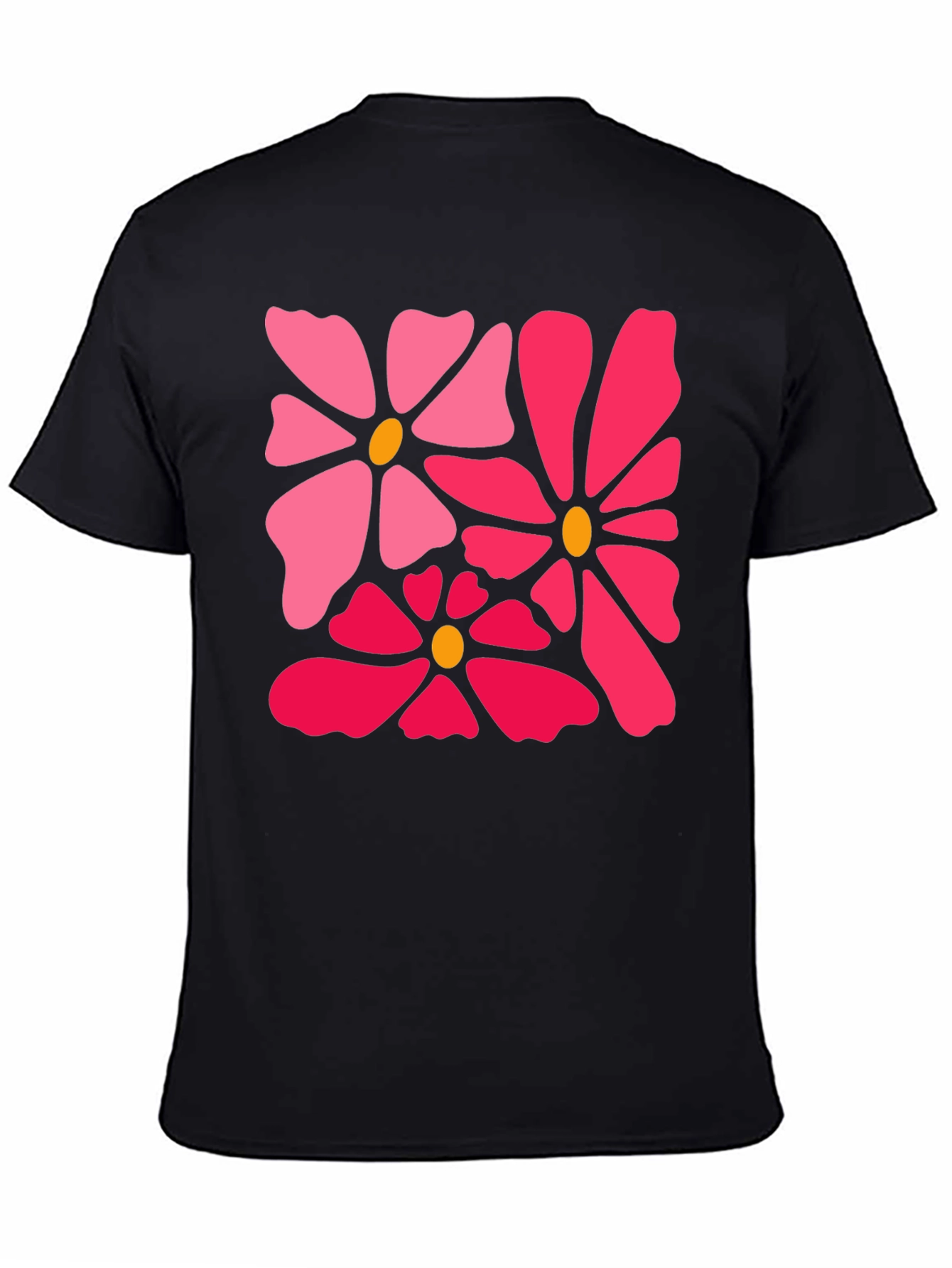Black Floral Graphic Black T-Shirt view 4