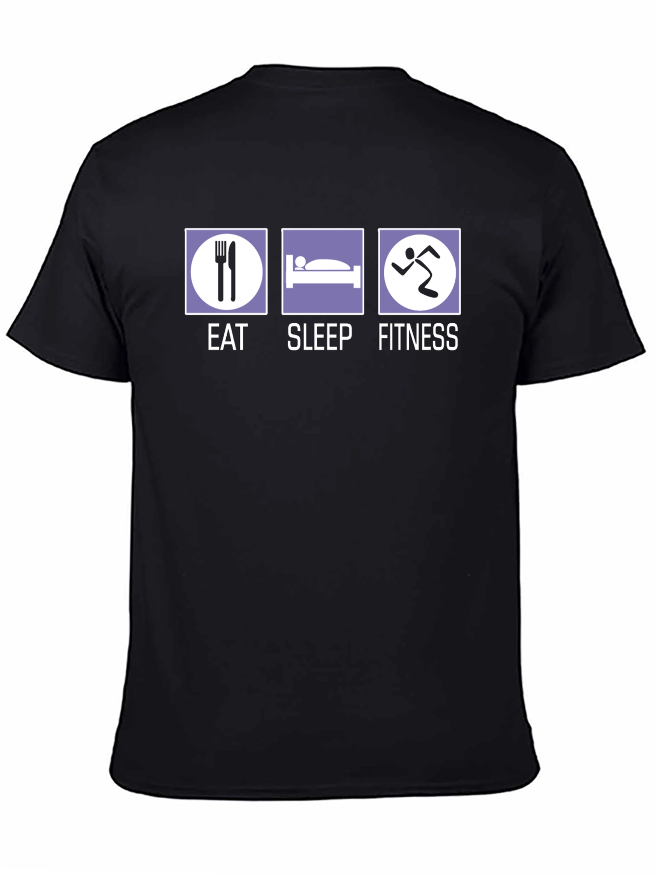 Black Eat Sleep Fitness T-Shirt - Workout Gym Tee view 4