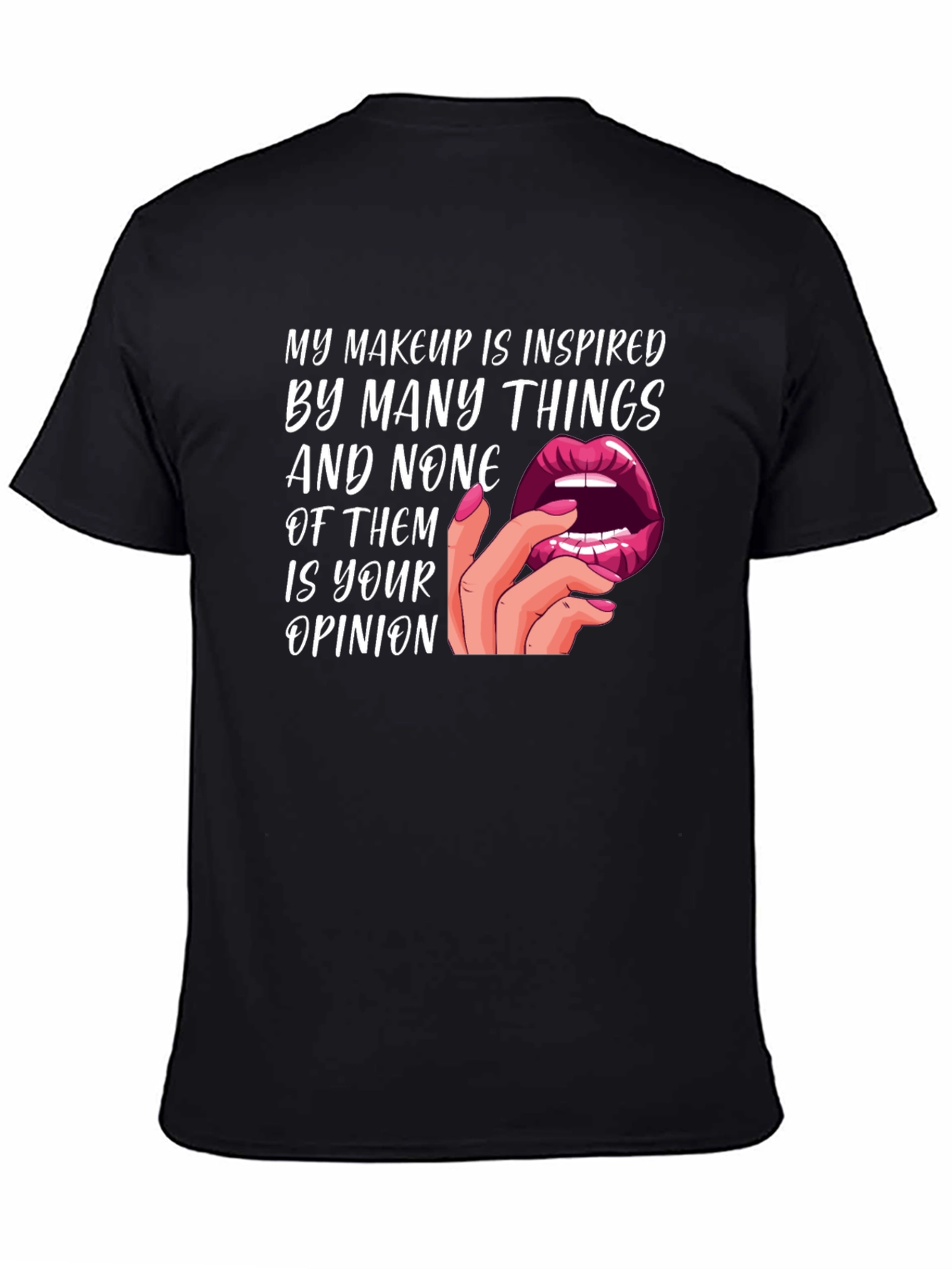 Black Makeup Inspired T-Shirt - Bold Slogan Tee view 4