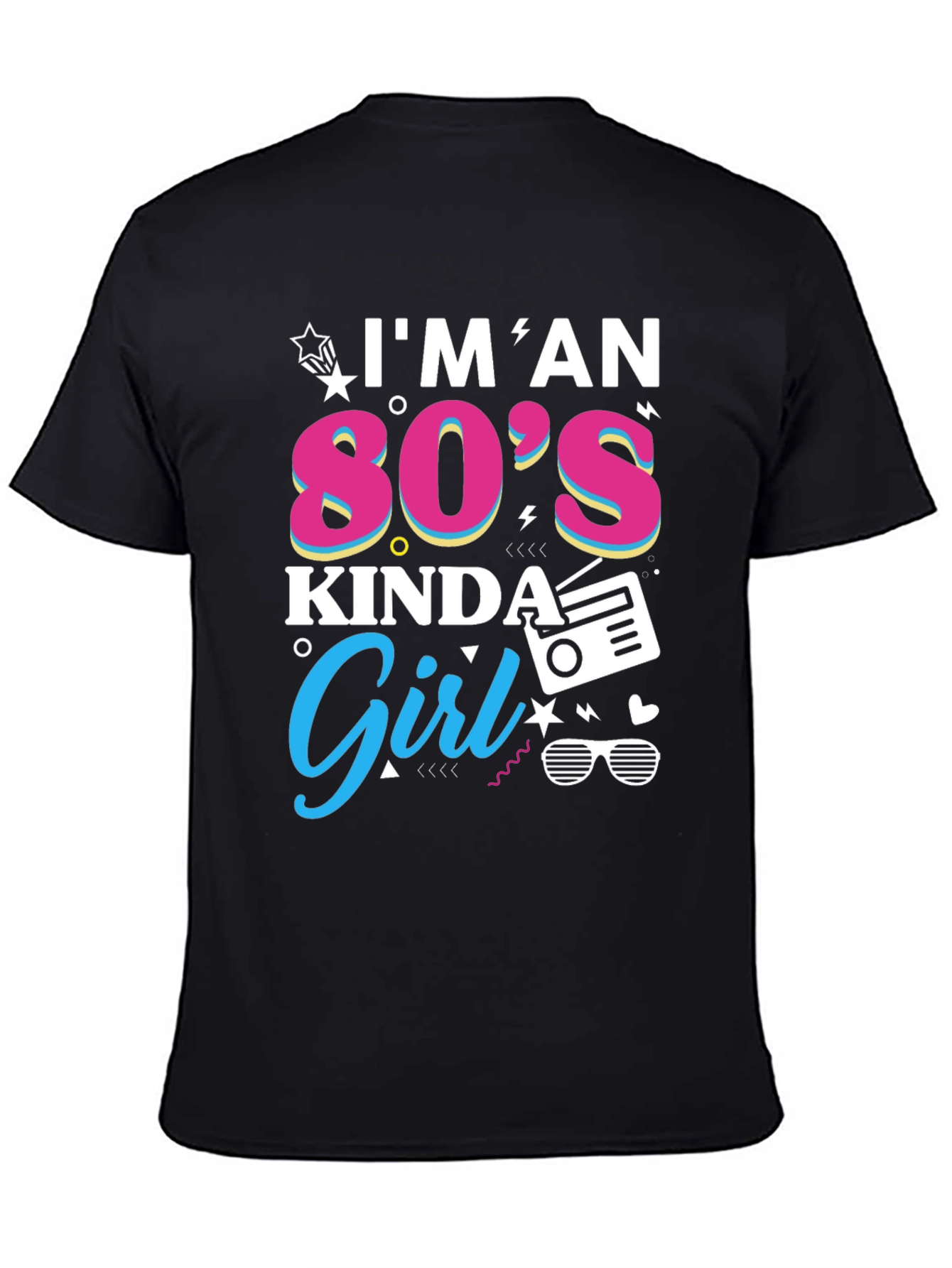 Black I'm an 80s Kinda Girl Graphic Tee view 4