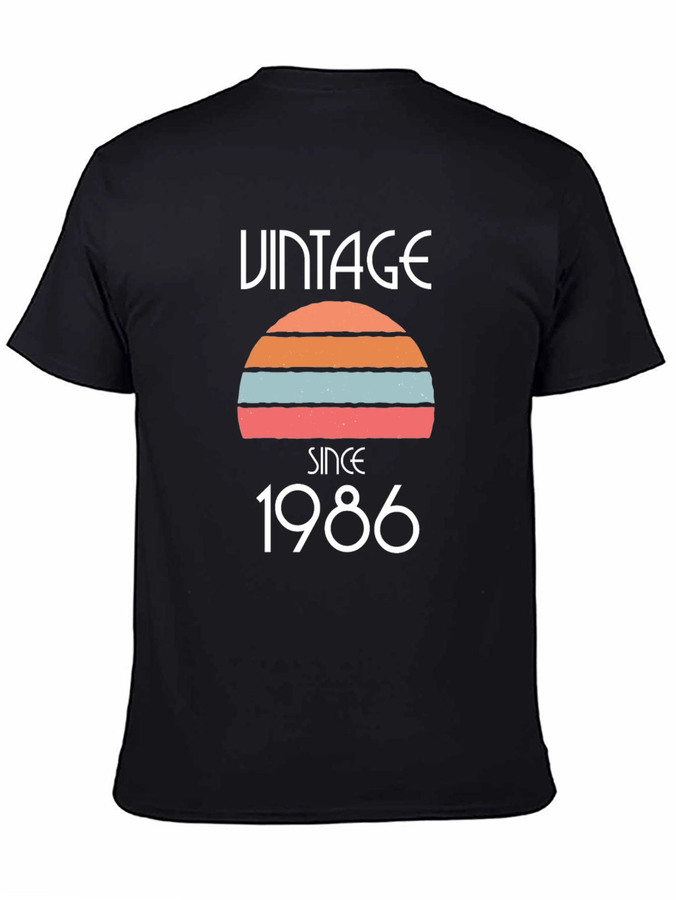 Black Vintage Since 1986 Graphic Tee - Retro Birthday Shirt view 4