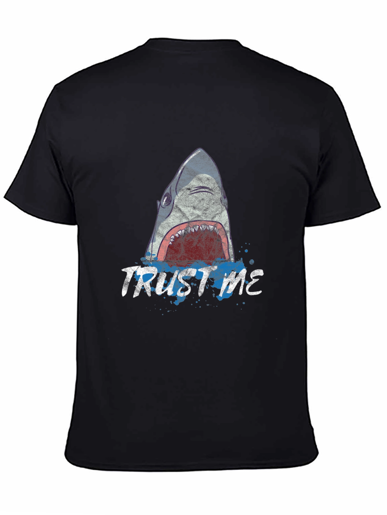 Black Trust Me Shark Graphic Tee view 4