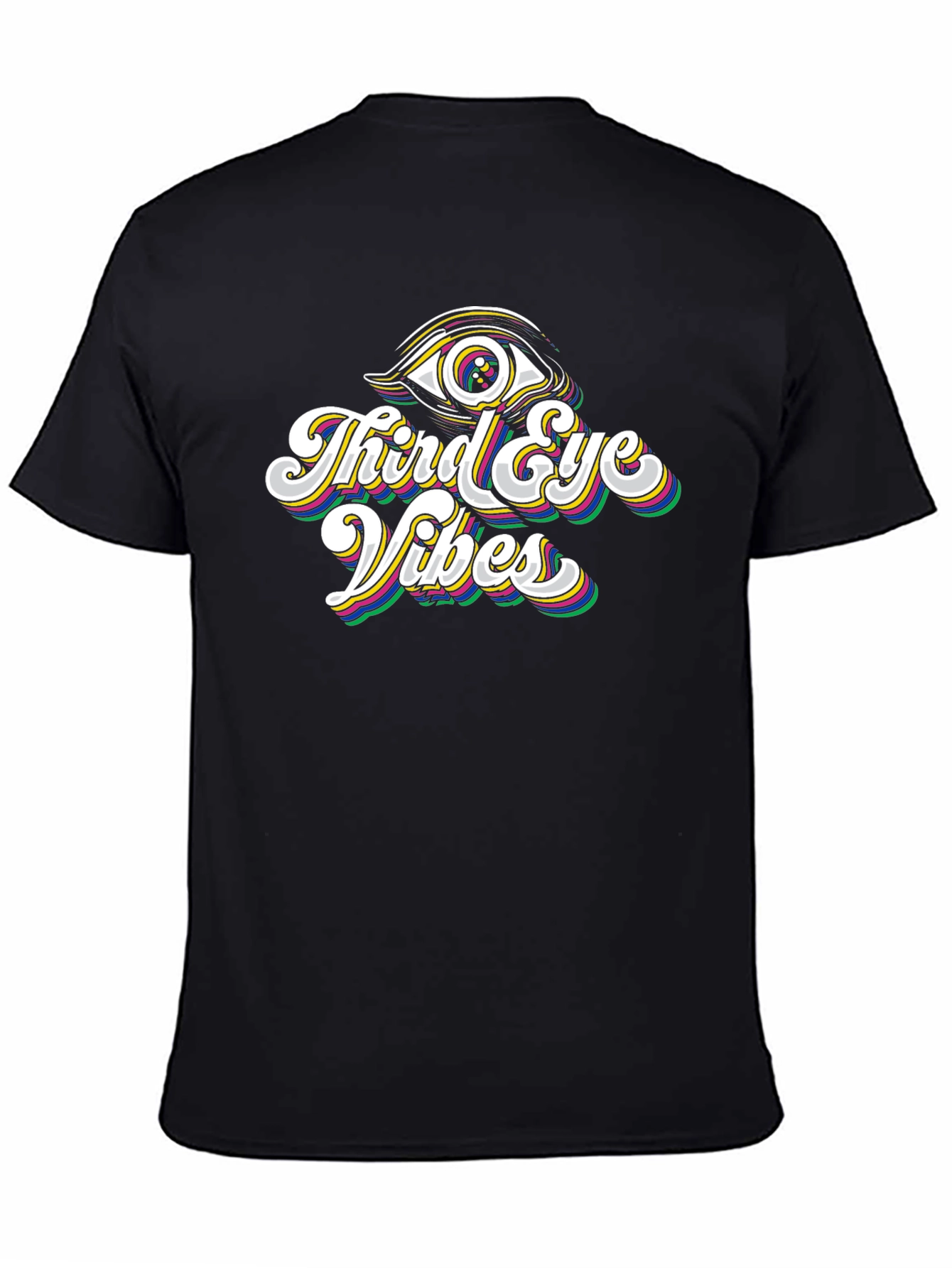 Black Third Eye Vibes Black Graphic Tee view 4