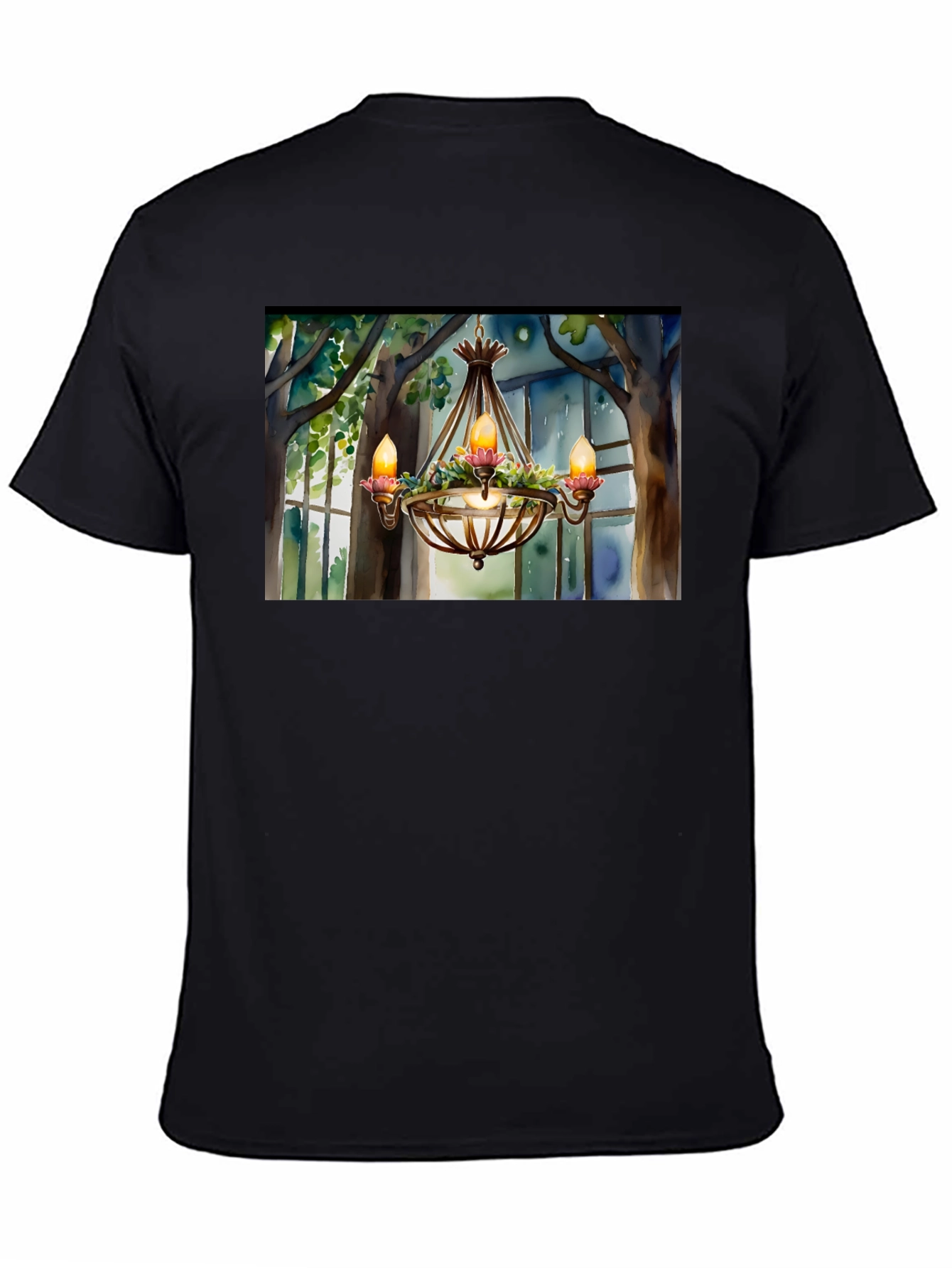 Black Chandelier T-Shirt - Elegant Design view 4