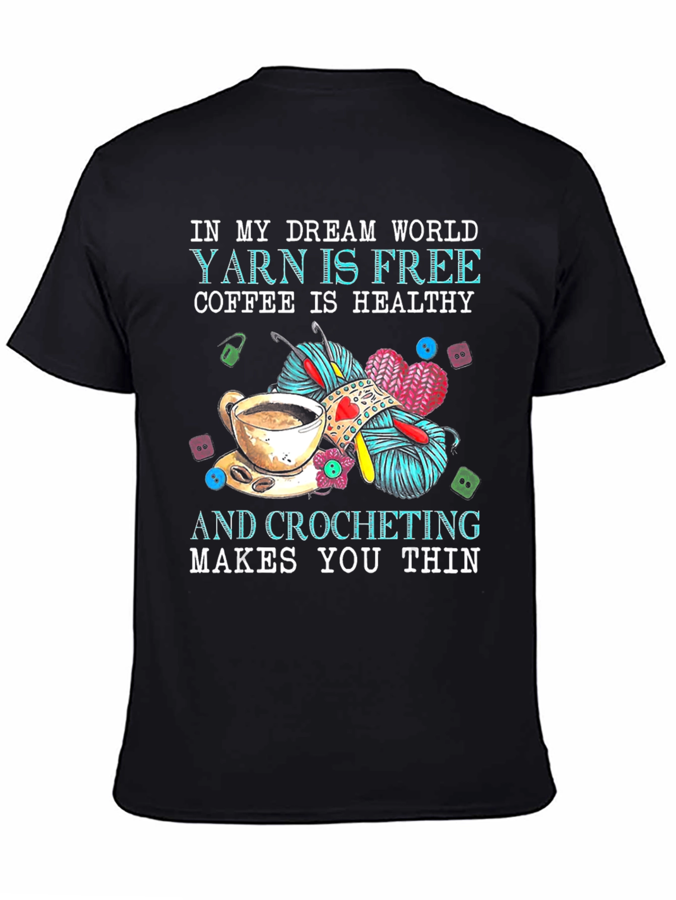 Black Dream World Crochet T-Shirt view 4