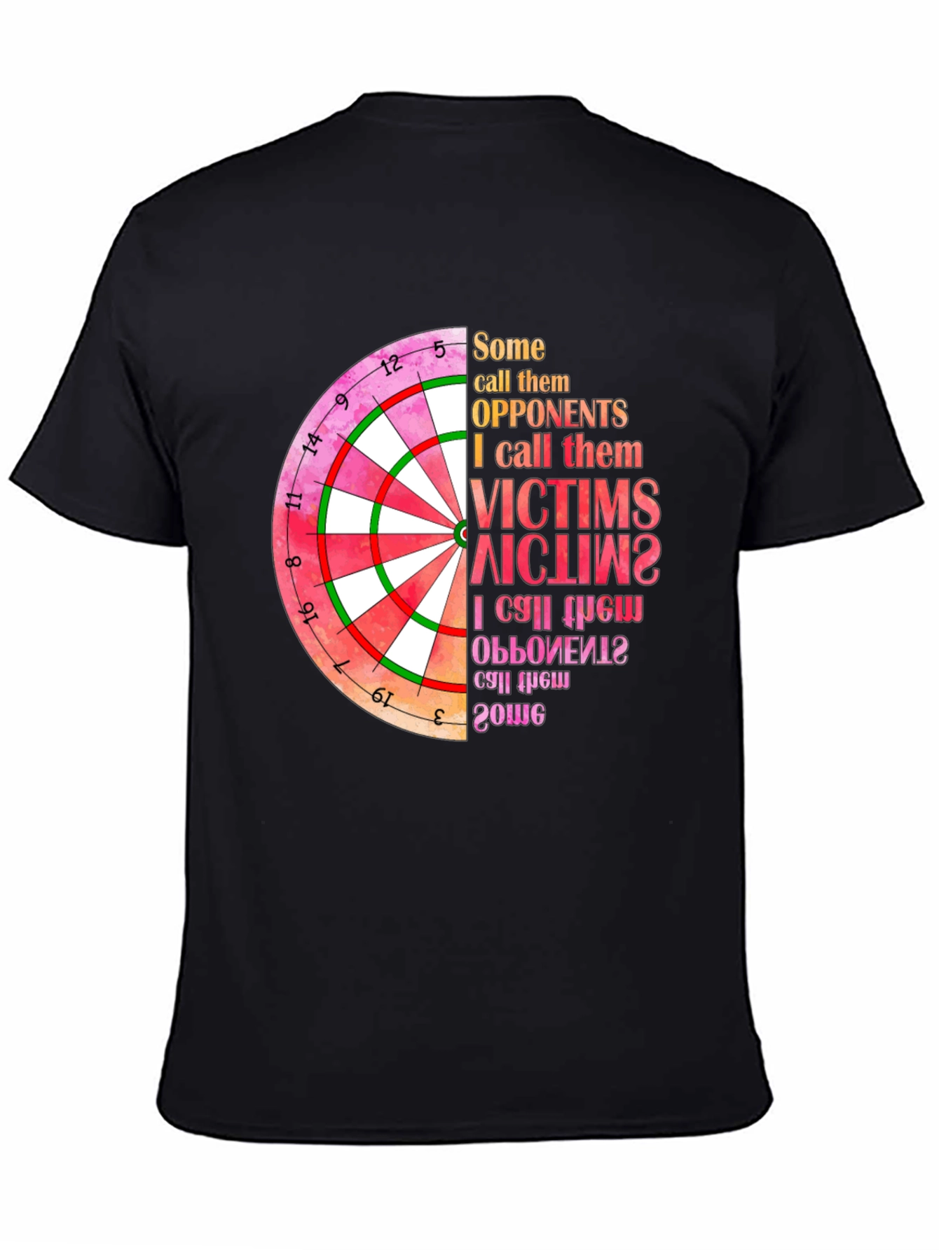 Black Dartboard Graphic T-Shirt: Opponents to Victims view 4