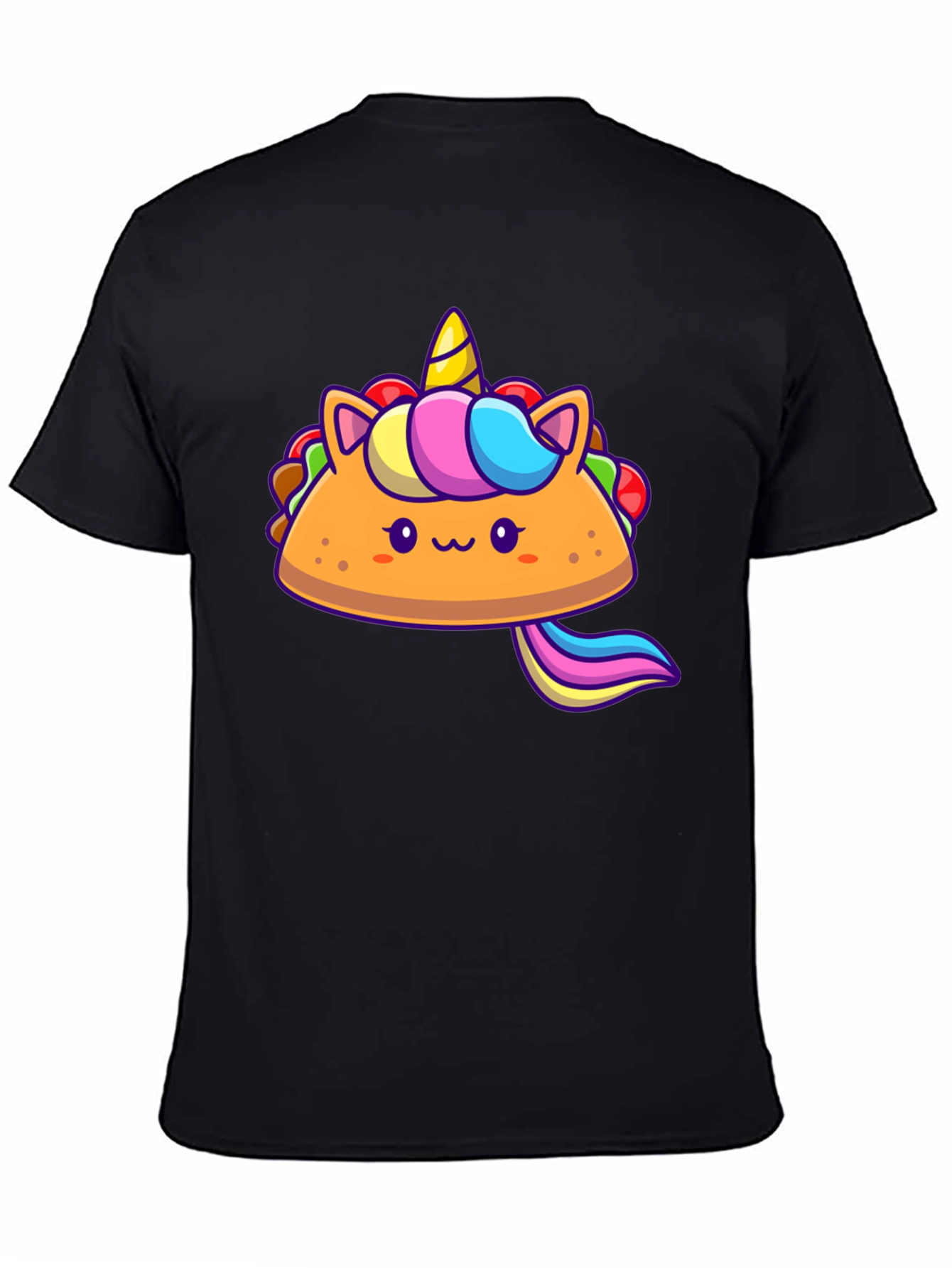 Black Unicorn Taco Graphic Tee - Cute Foodie Shirt view 4