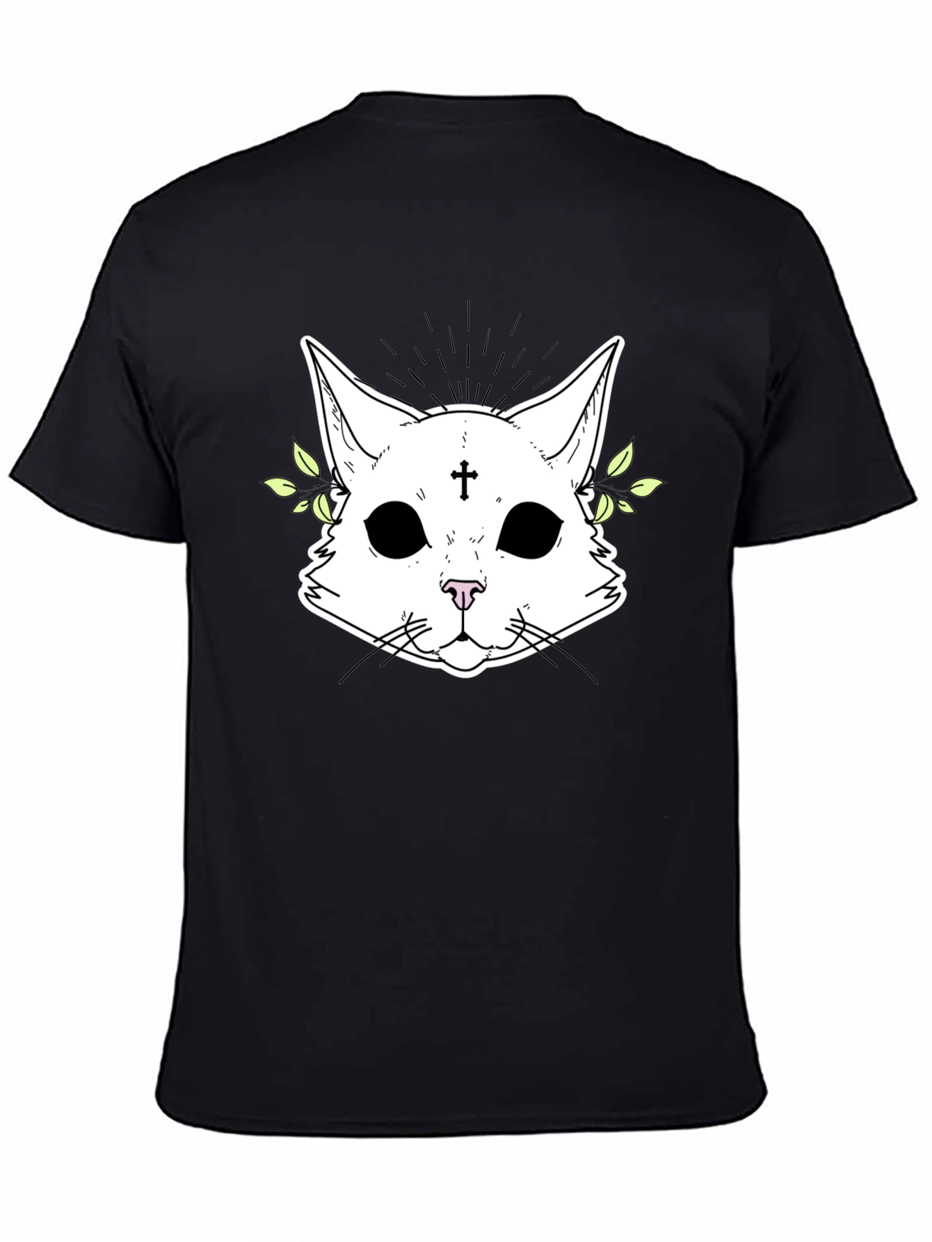 Black Mystic Cat Graphic T-Shirt view 4