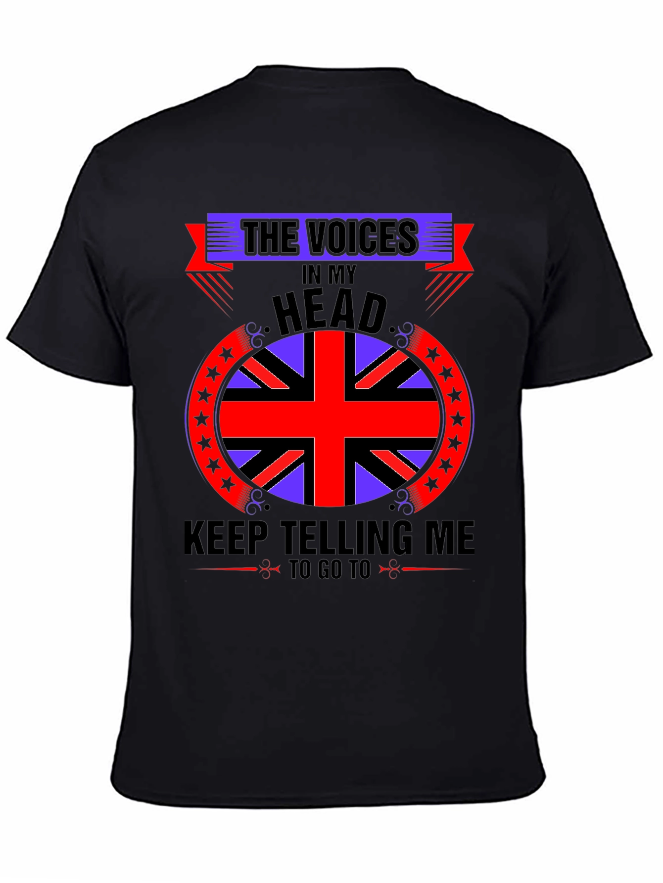 Black Voices In My Head T-Shirt, British Flag view 4