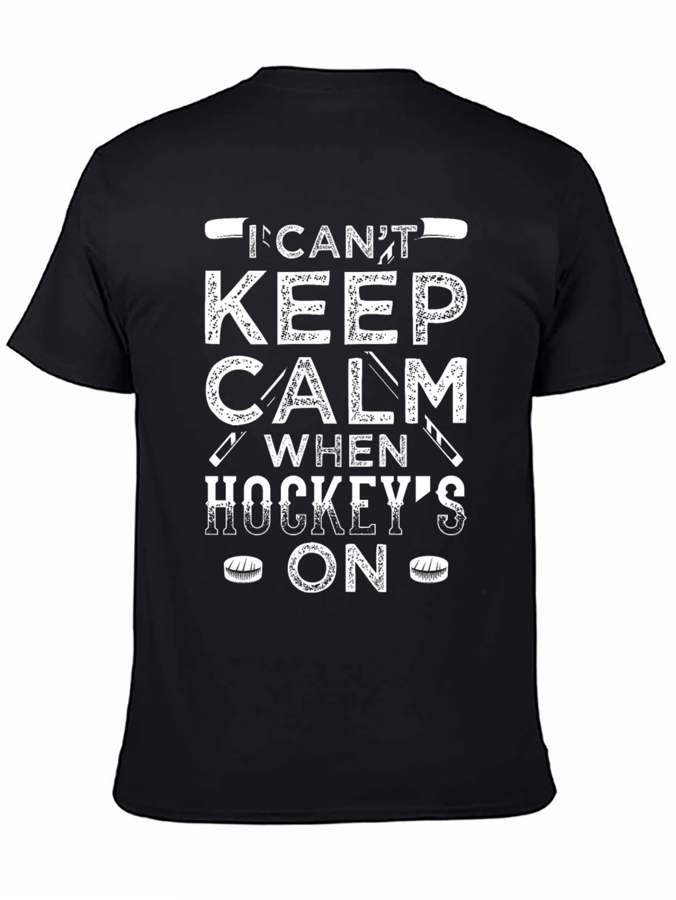Black I Can't Keep Calm Hockey T-Shirt view 4