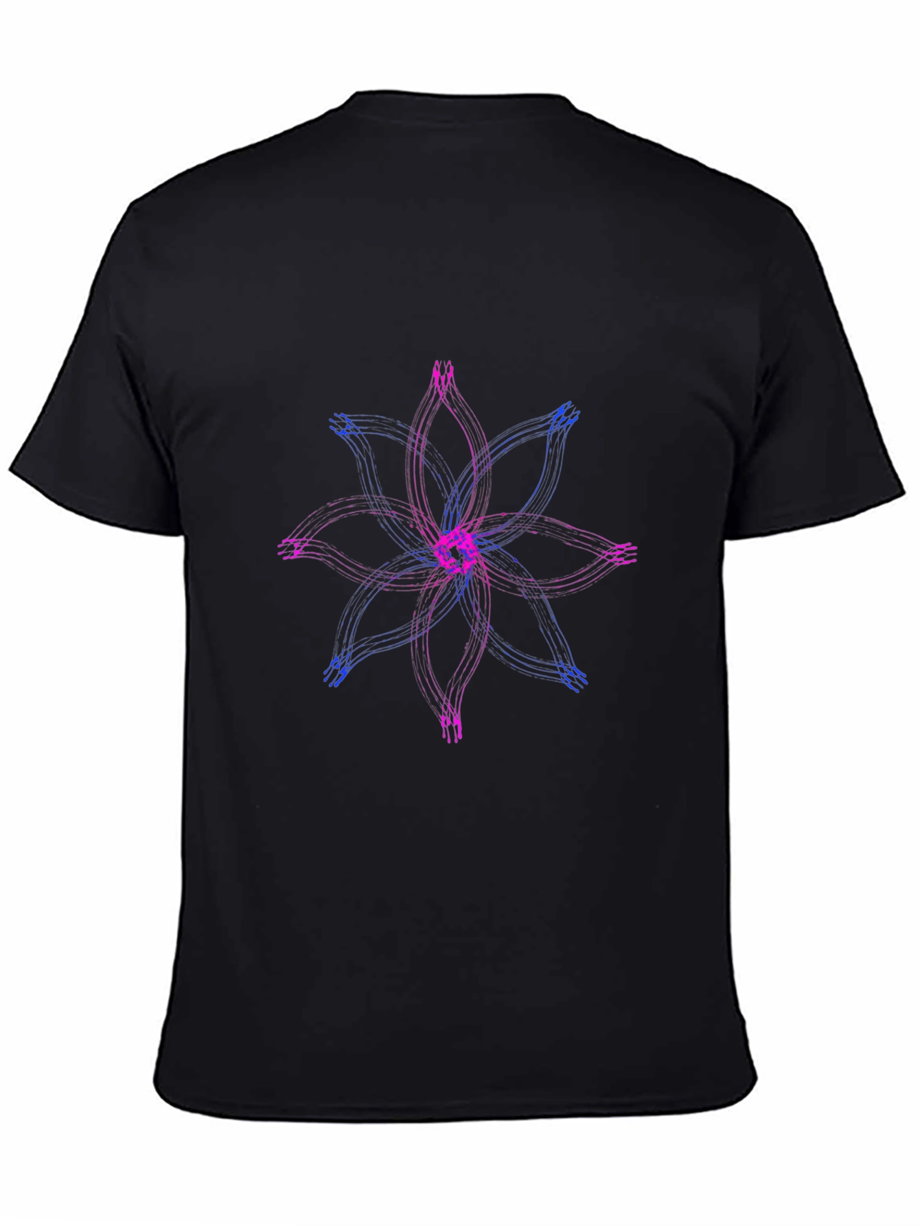 Black Abstract Flower Graphic Tee - Black view 4