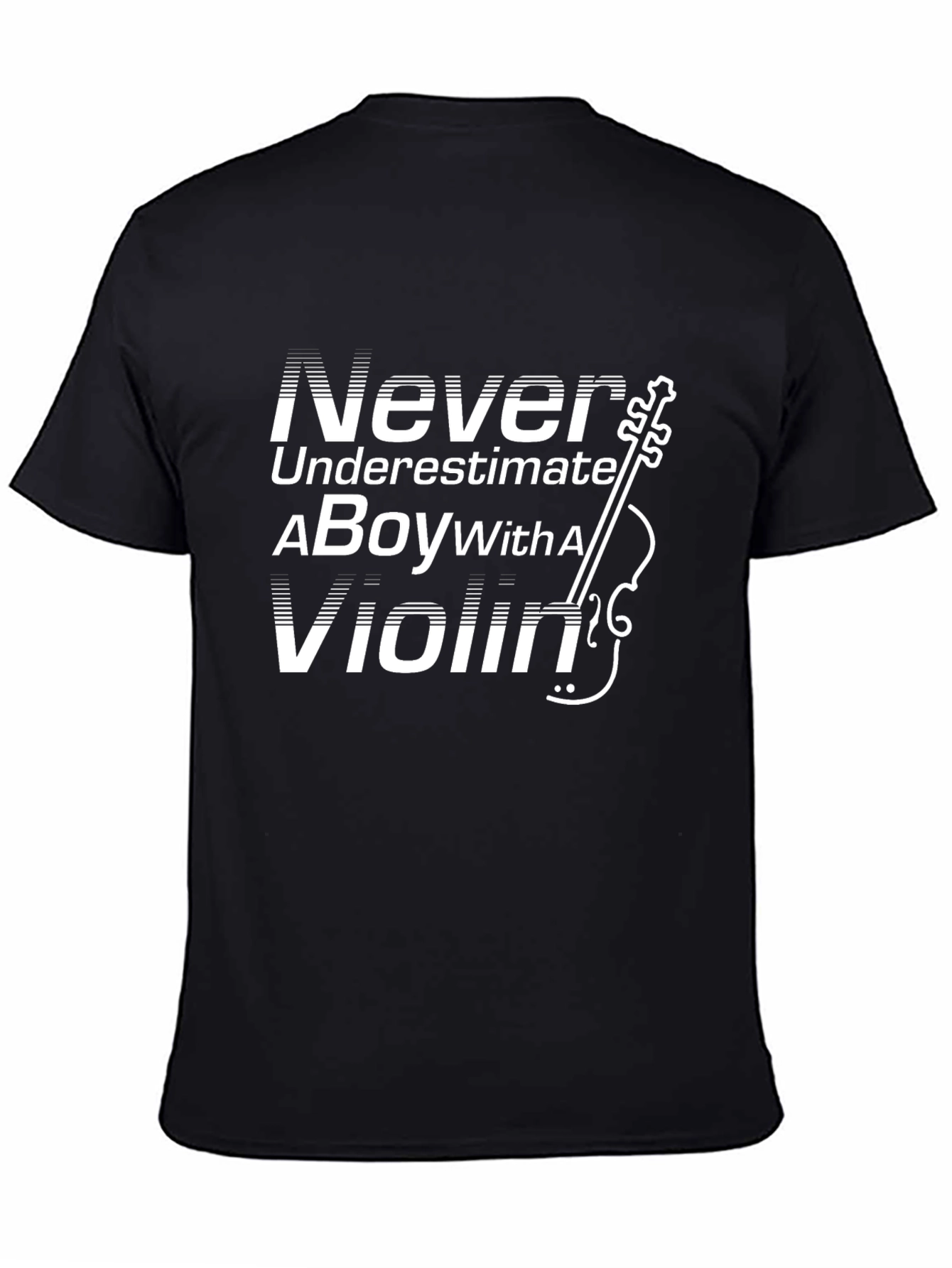 Black Never Underestimate a Boy with a Violin T-Shirt view 4