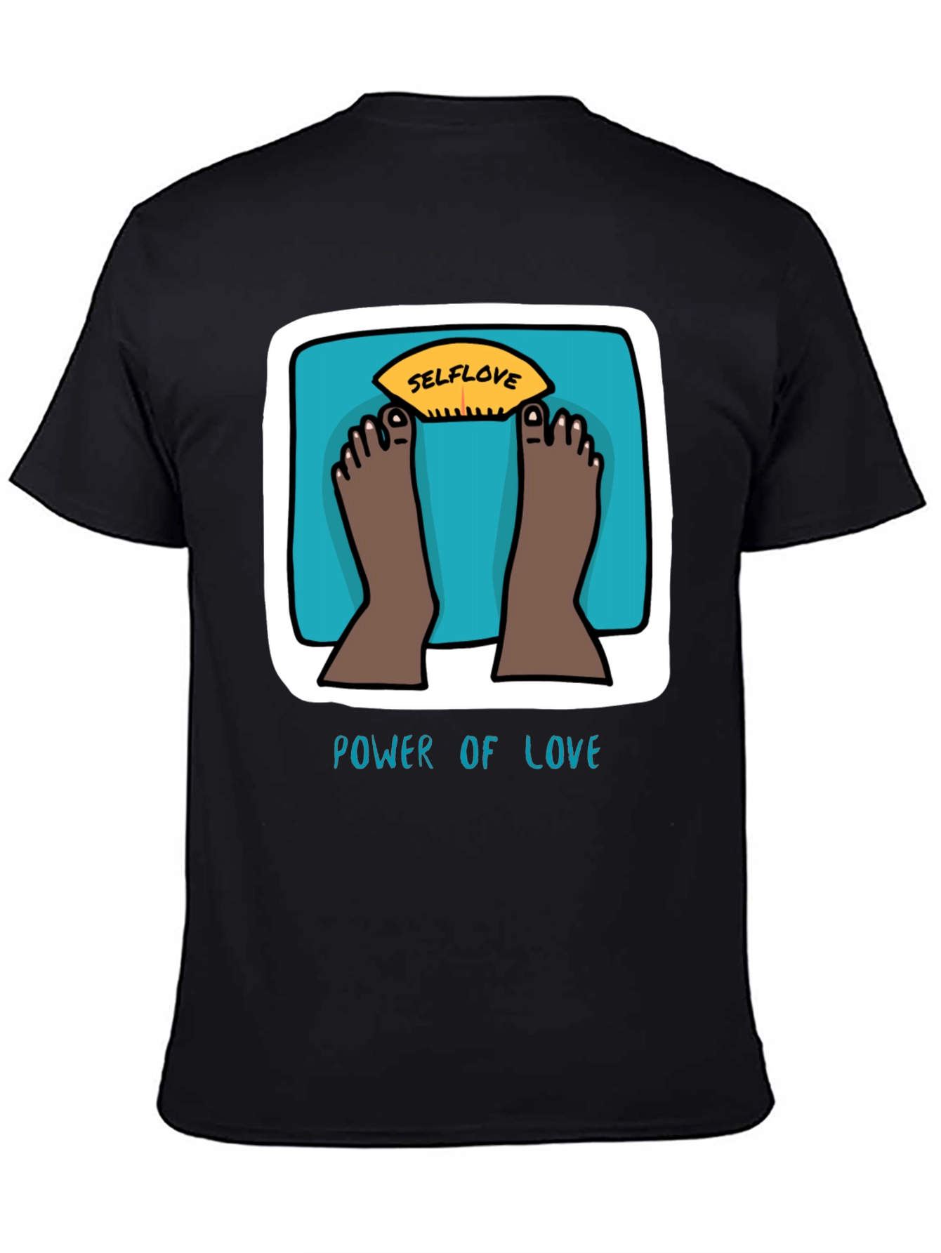 Black Selflove Scale T-Shirt - Power of Love Graphic Tee view 4