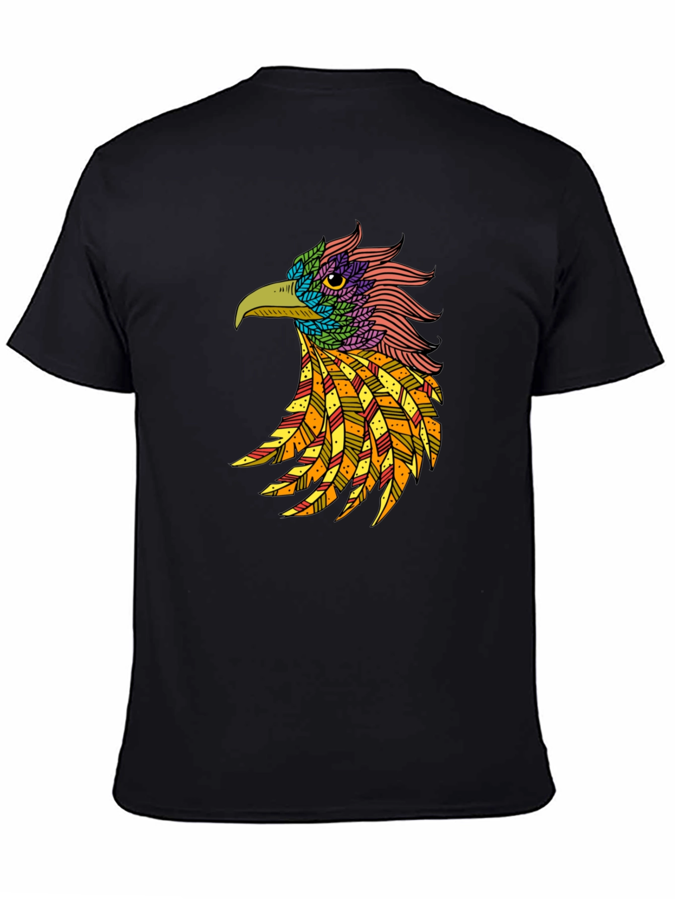 Black Cool Bird Graphic Print T-Shirt view 4