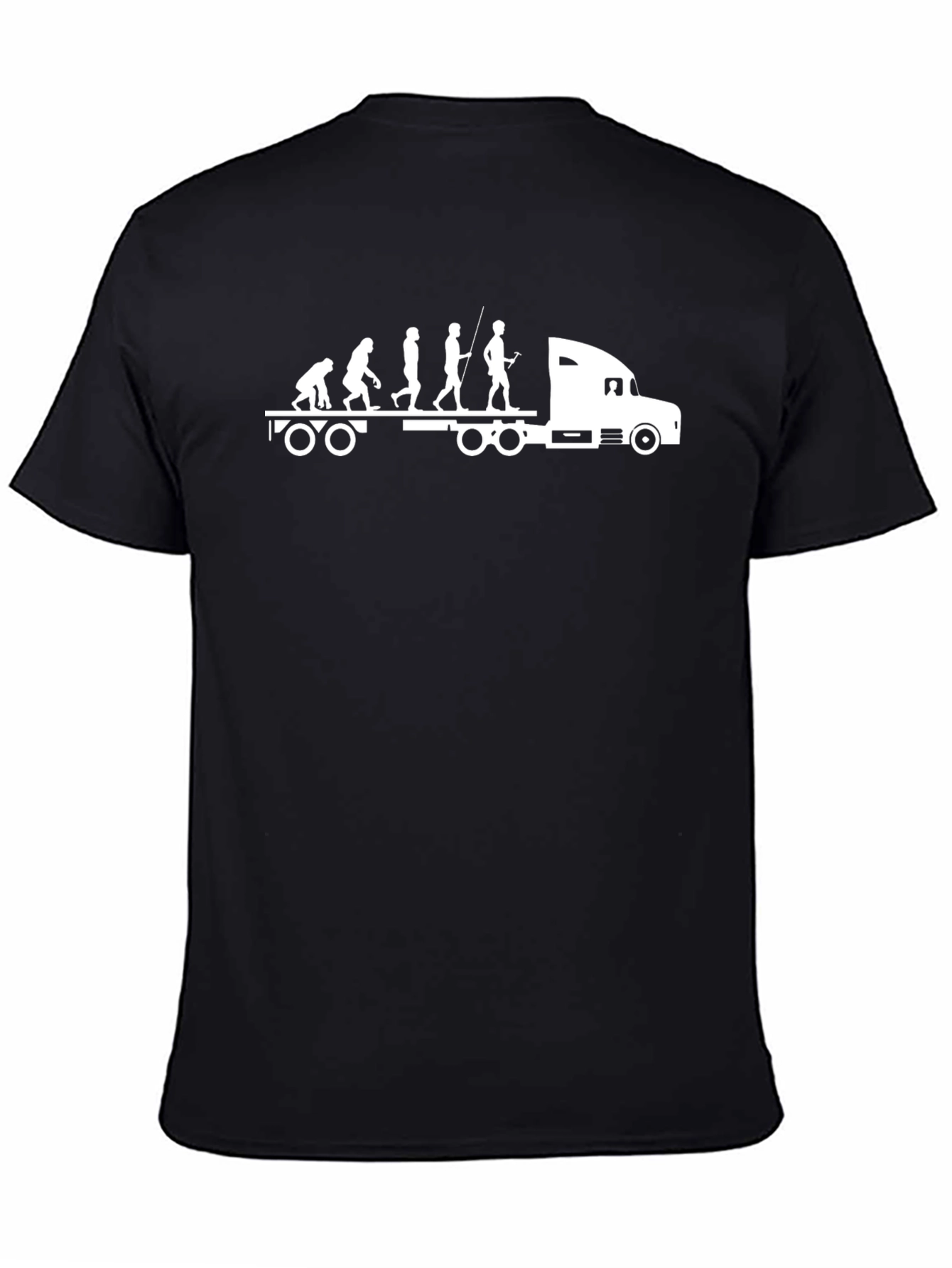 Black Trucker Evolution T-Shirt - Driver Humor Tee view 4