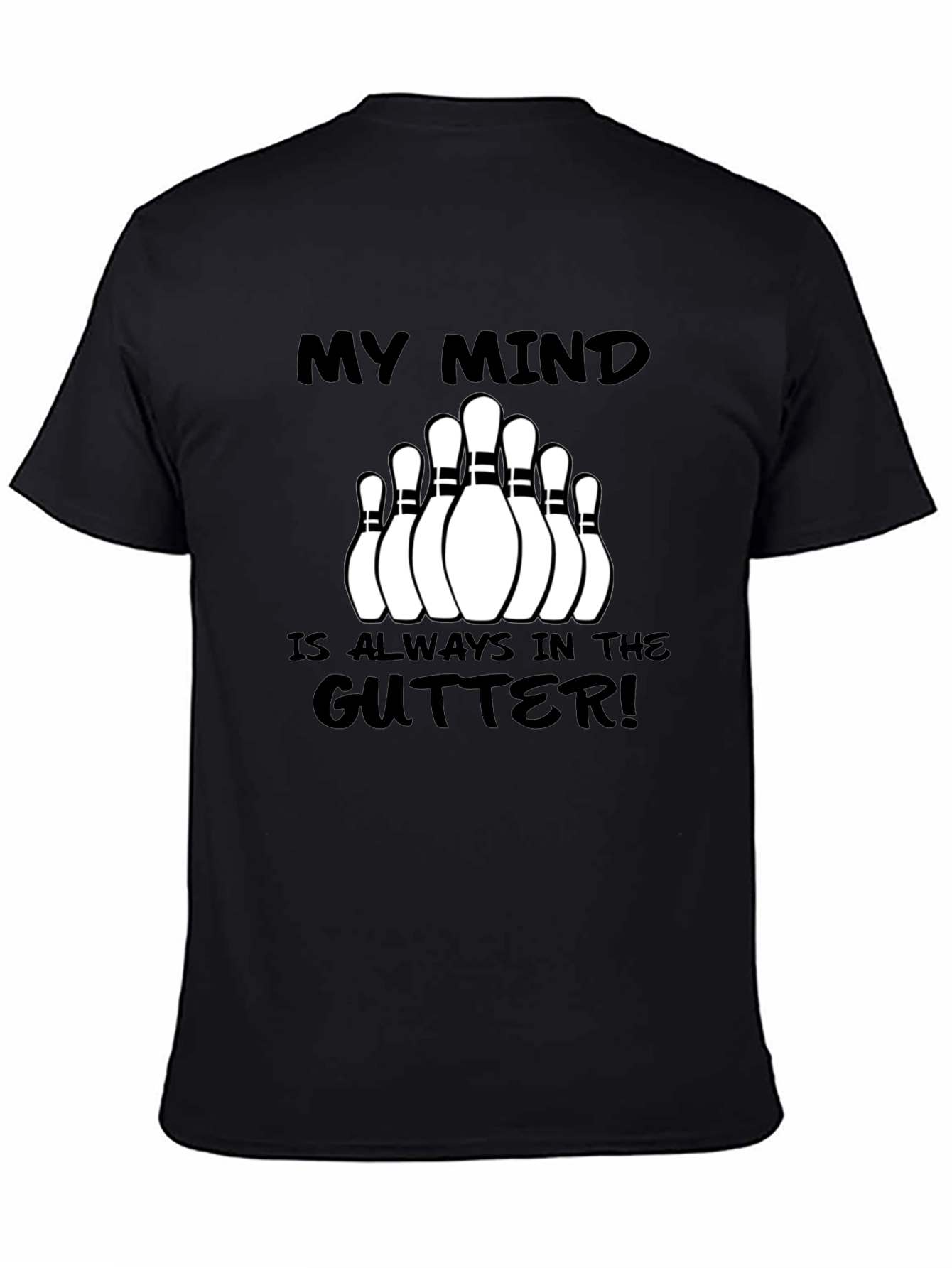 Black My Mind is Always in the Gutter Bowling T-Shirt view 4