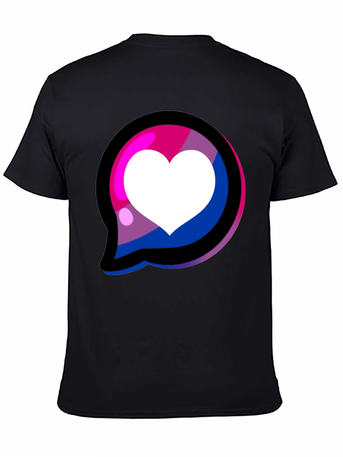 Black Bisexual Pride Heart T-Shirt view 4