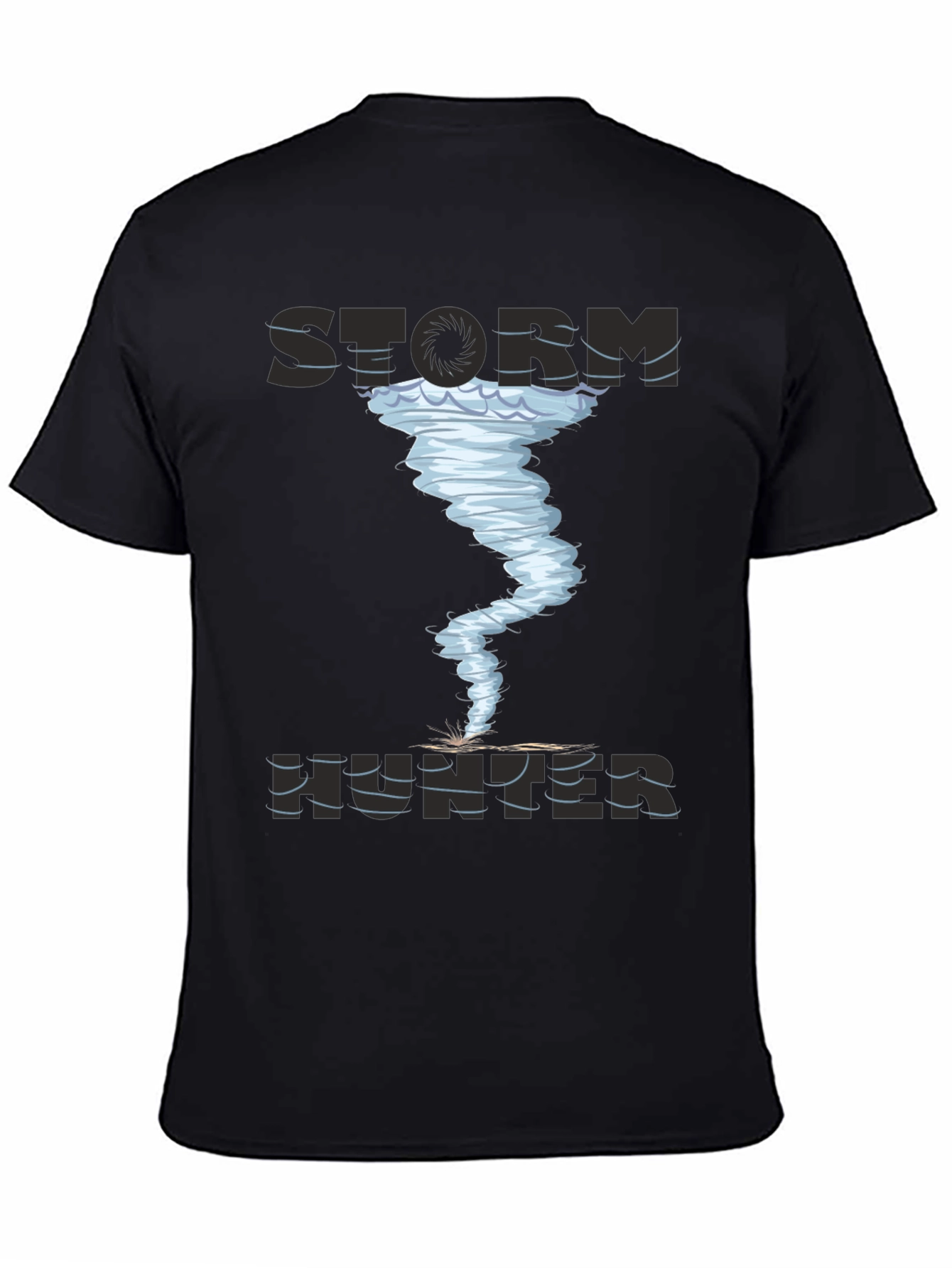 Black Storm Hunter Graphic Tee - Tornado Design view 4