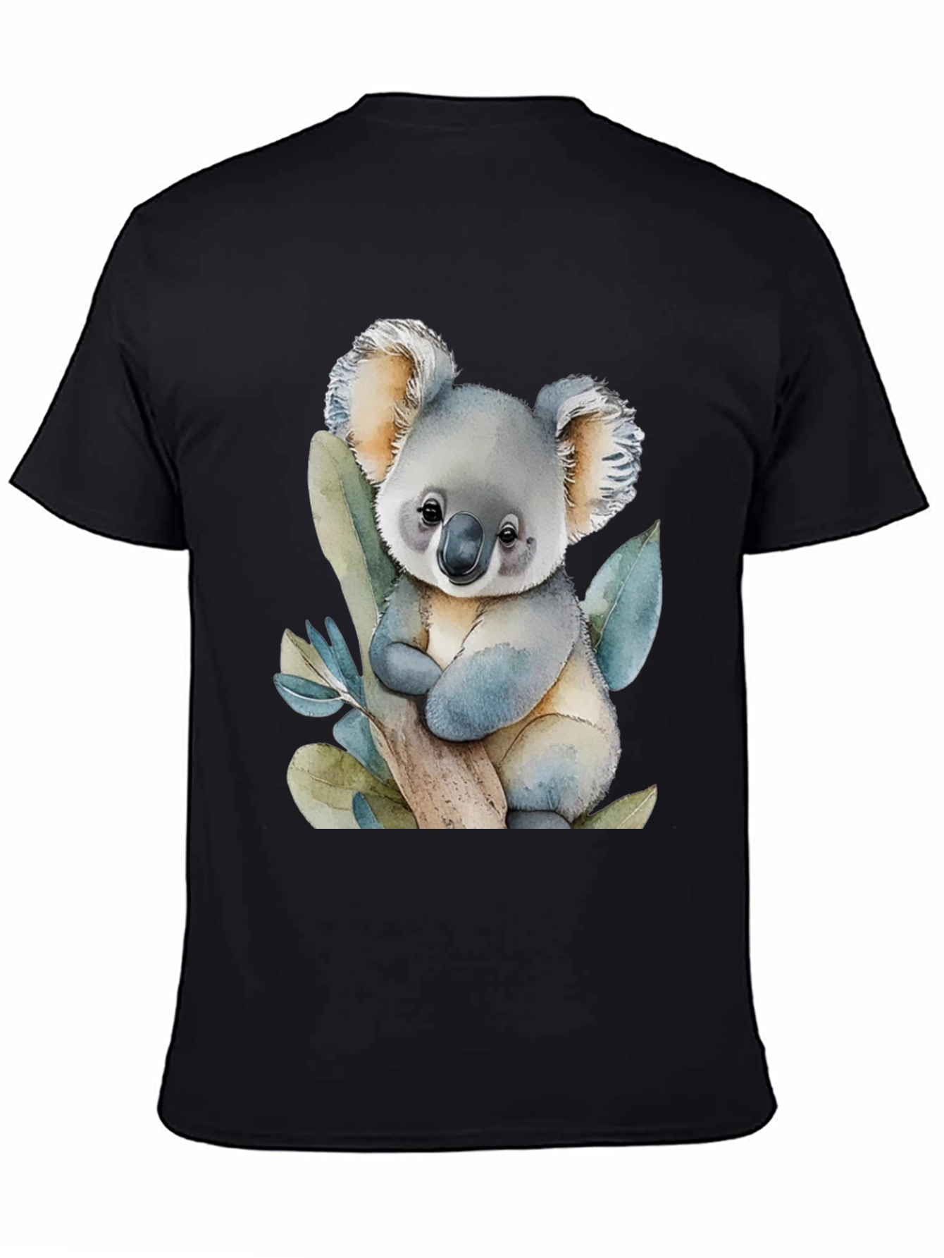 Black Cute Koala Bear Graphic T-Shirt view 4