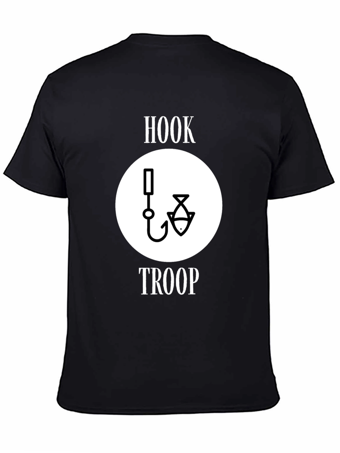 Black Hook Troop T-Shirt Fishing Graphic Tee - Black Cotton Blend view 4