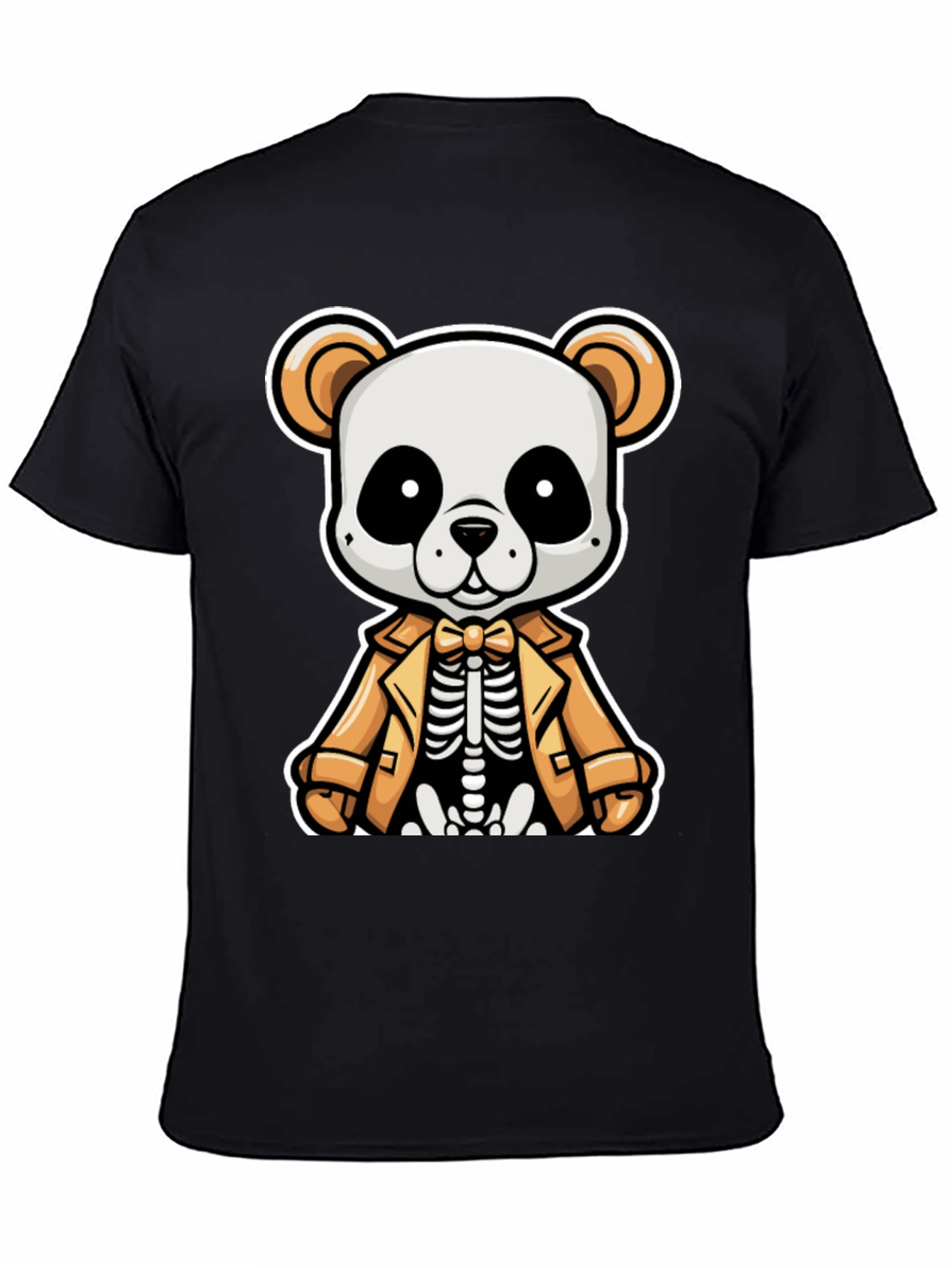 Black Panda Skeleton in Suit Graphic Tee view 4