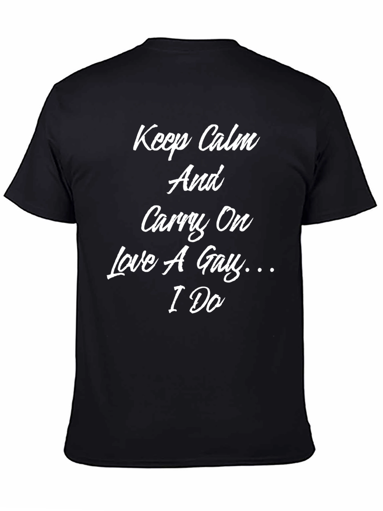 Black Keep Calm Love A Gay T-Shirt - Black Graphic Tee view 4