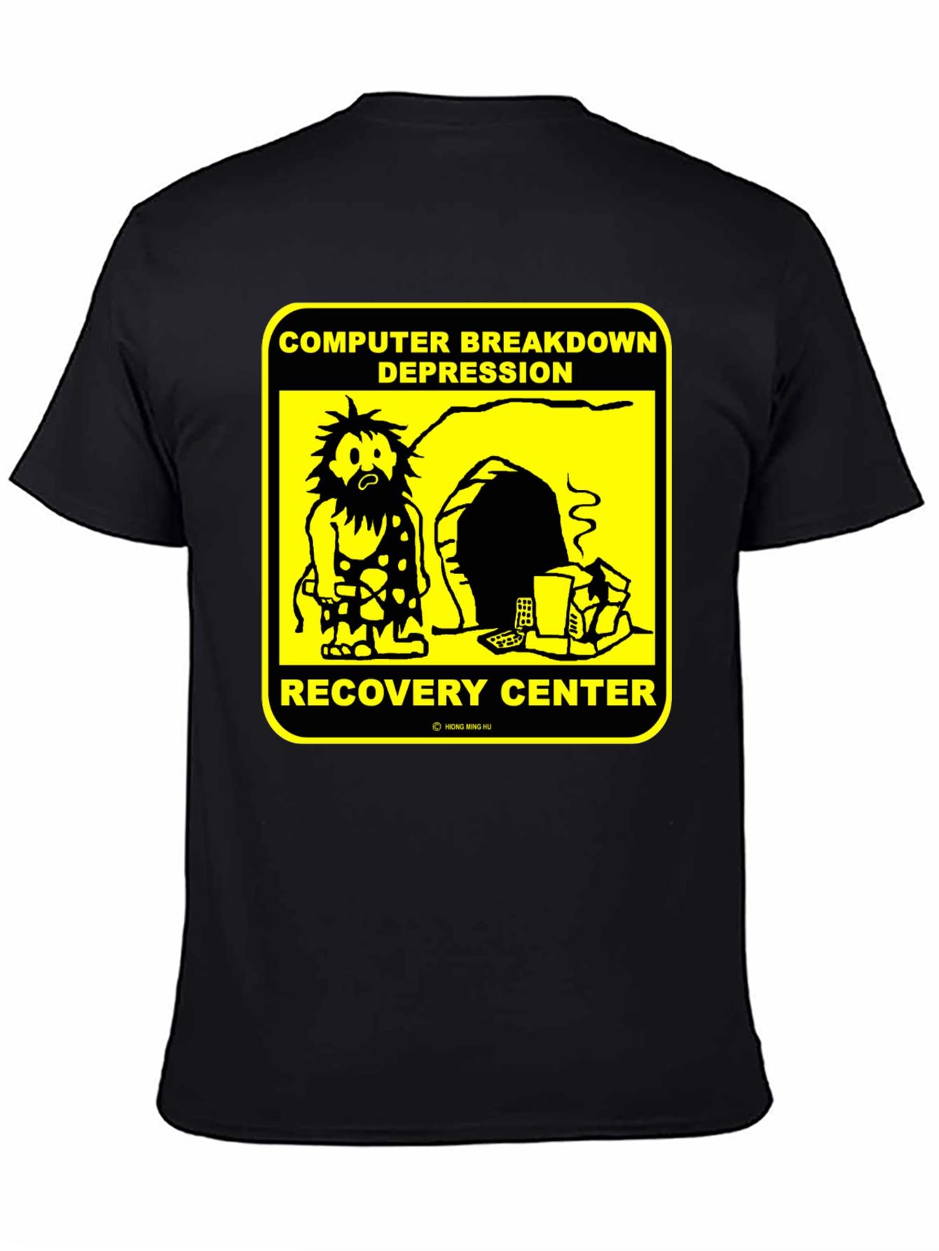 Black Computer Breakdown Recovery Center T-Shirt view 4