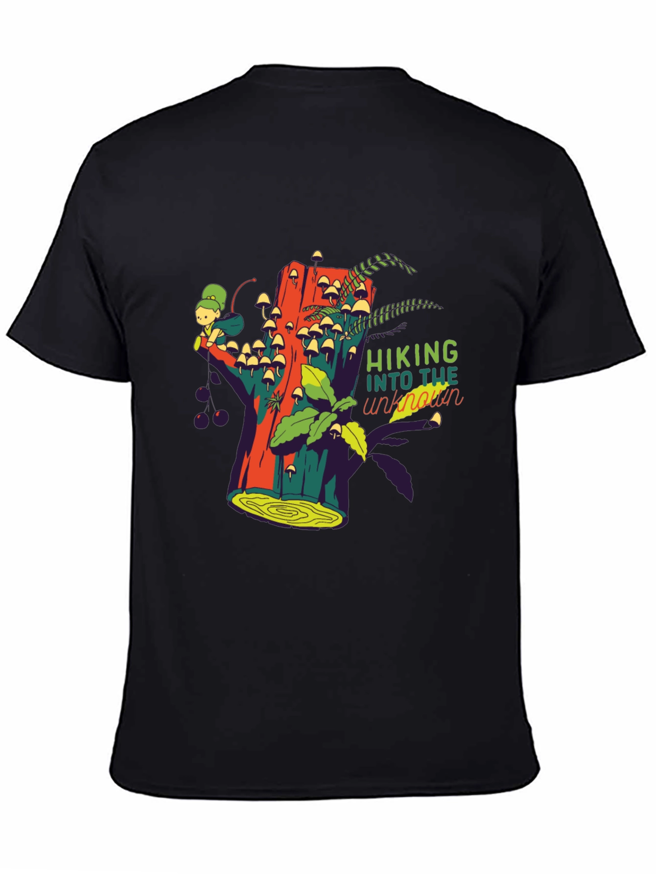 Black Hiking Into The Unknown Graphic Tee view 4